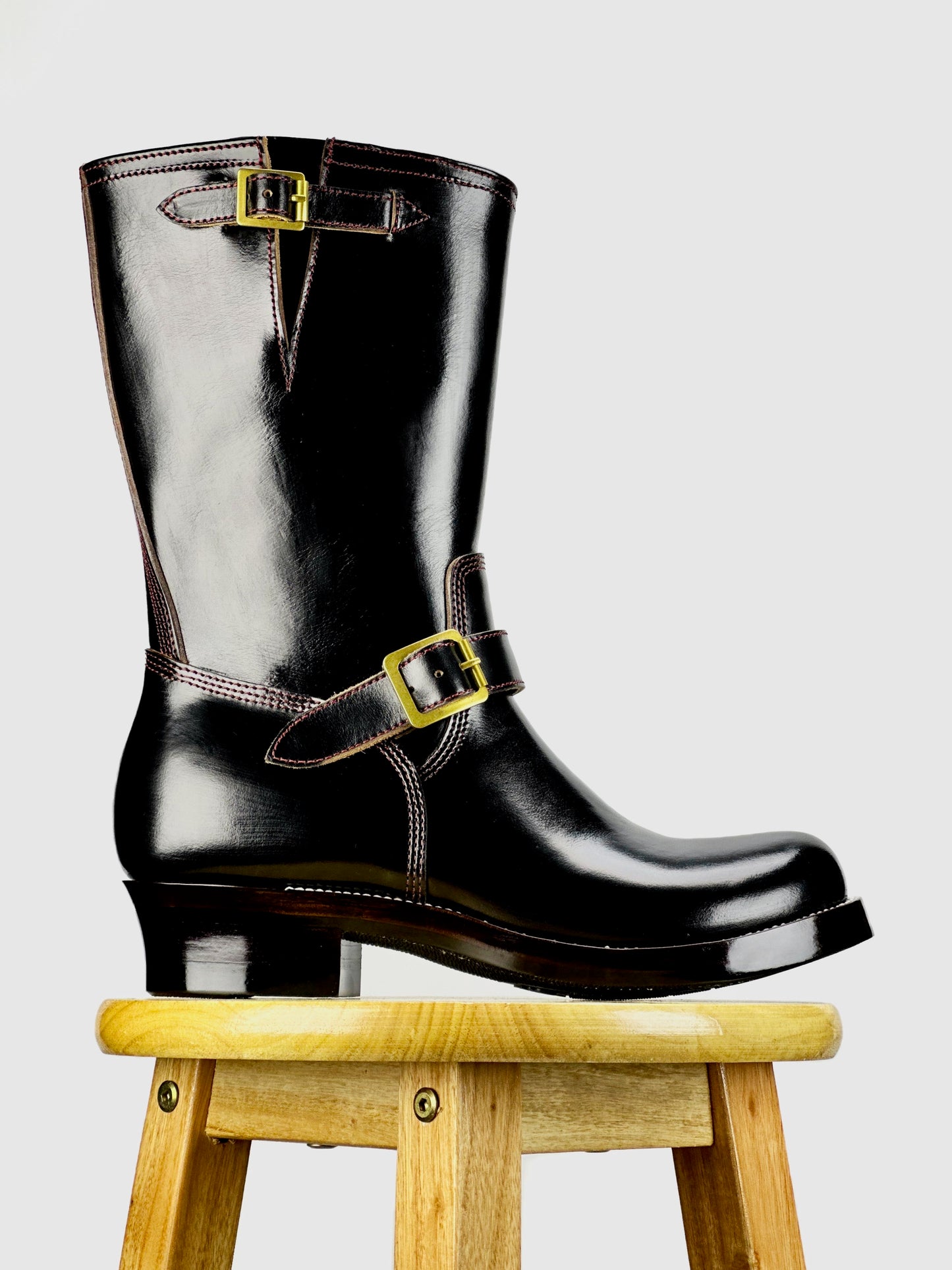 Engineer Boots 11" MTO- Black Horween CXL with hand painting-BG2383