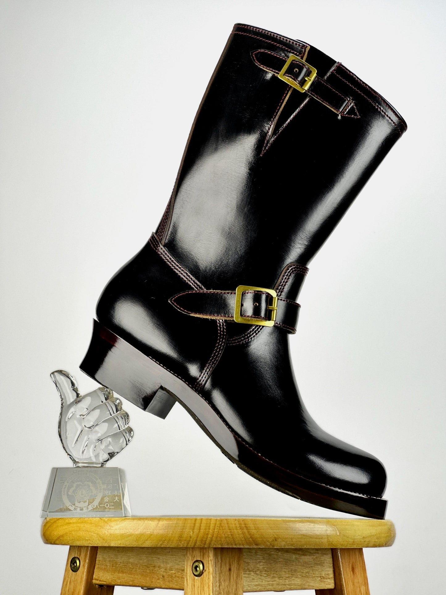 Engineer Boots 11" MTO- Black Horween CXL with hand painting-BG2383