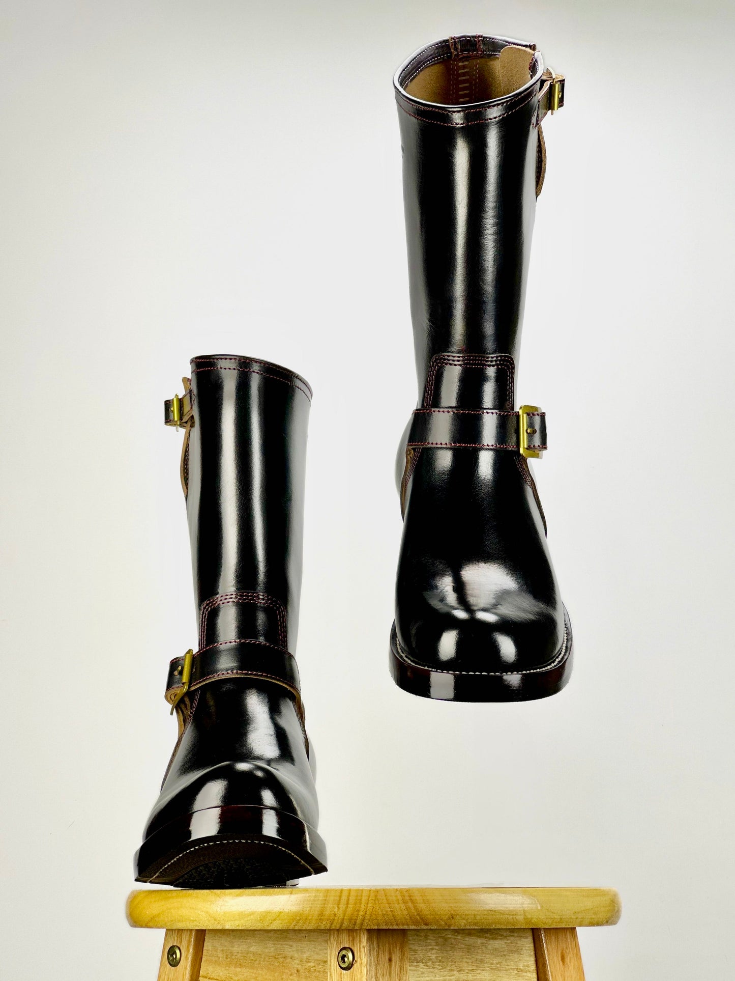 Engineer Boots 11" MTO- Black Horween CXL with hand painting-BG2383