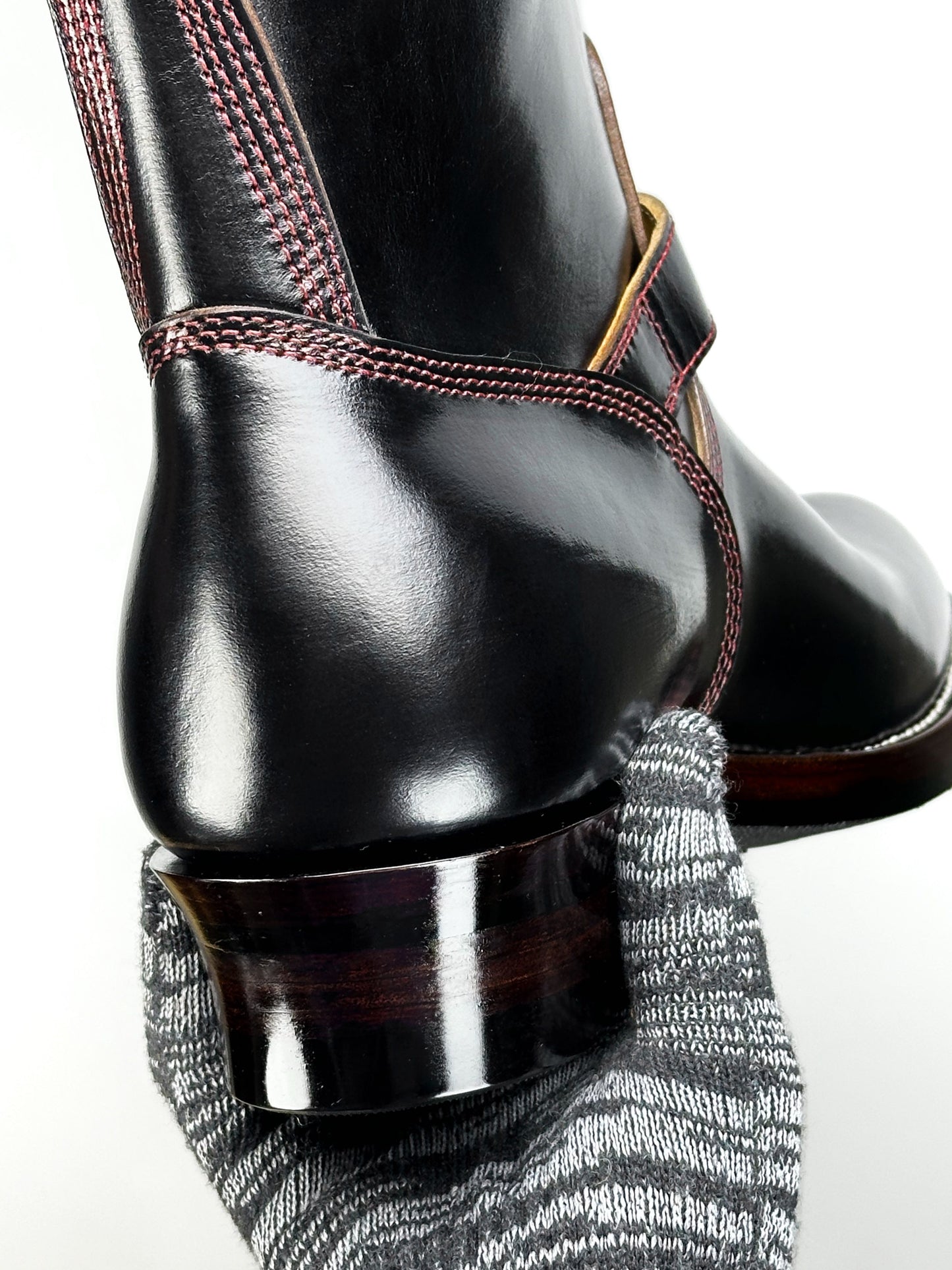 Engineer Boots 11" MTO- Black Horween CXL with hand painting-BG2383