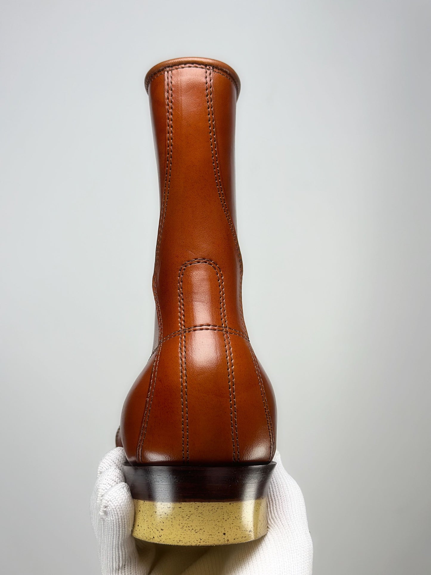 1809-Stringer Boots 9 Eyelets - Hand Dyed Red Brown Horsebutt TPR