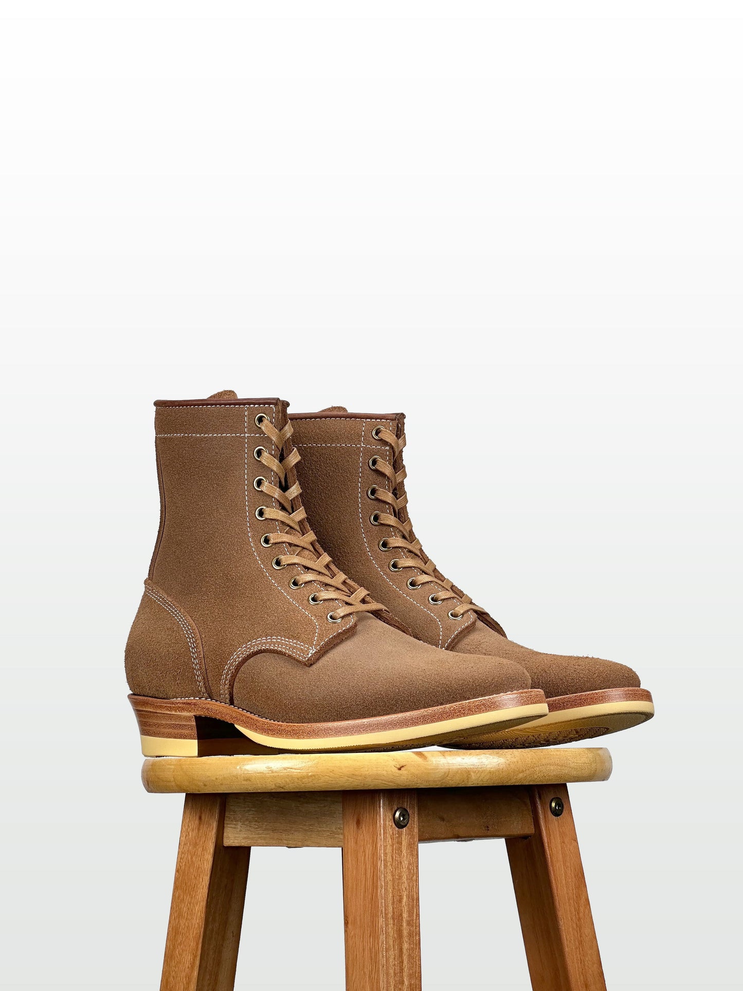 Woodcutting boots - Horween natural roughout-C28