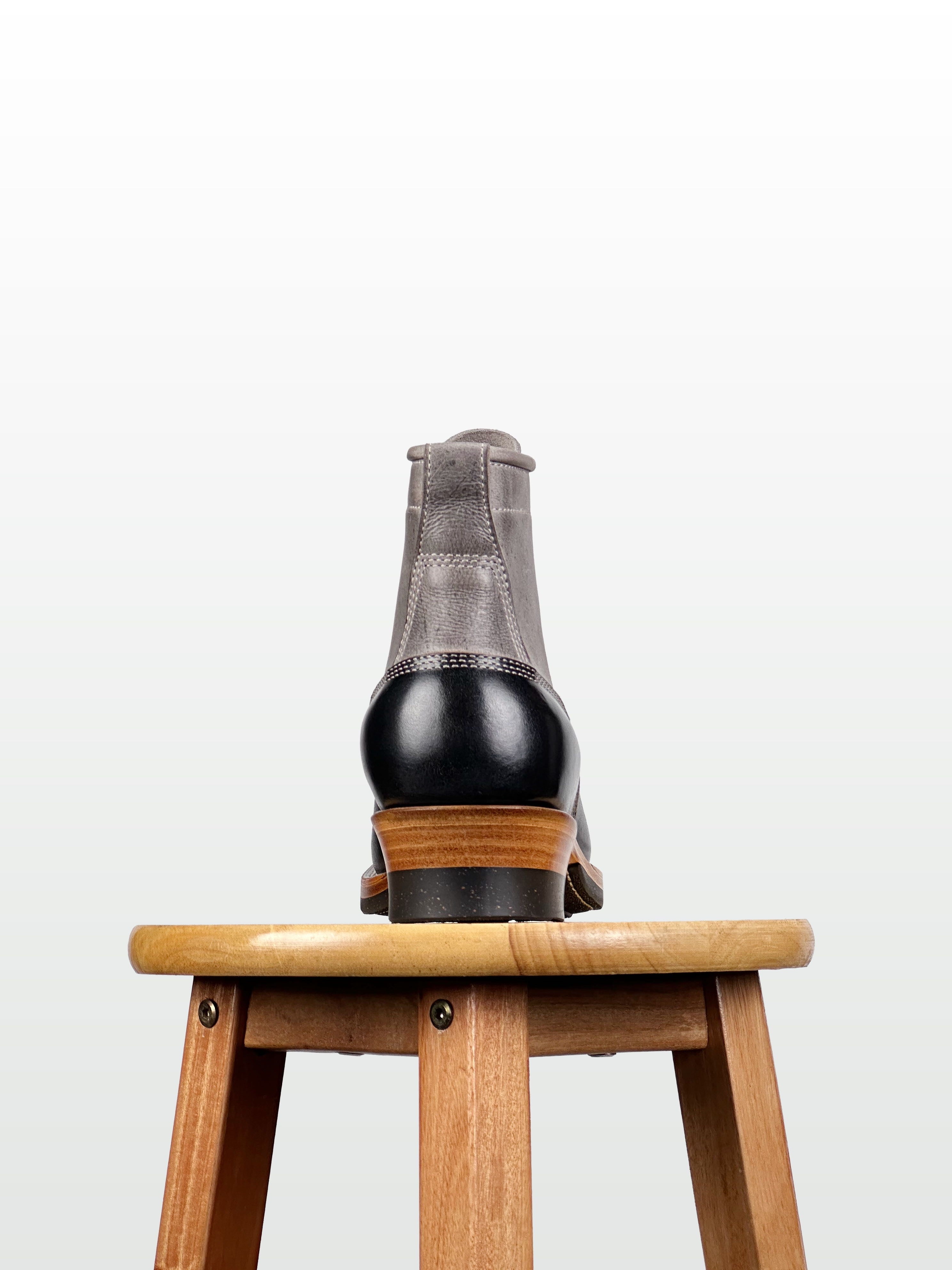 (MTO) - Tanker Boot | CFS Grey Kudu × Horween Black CXL | Dr. Sole | Goodyear 180/270 Stitch - 6269