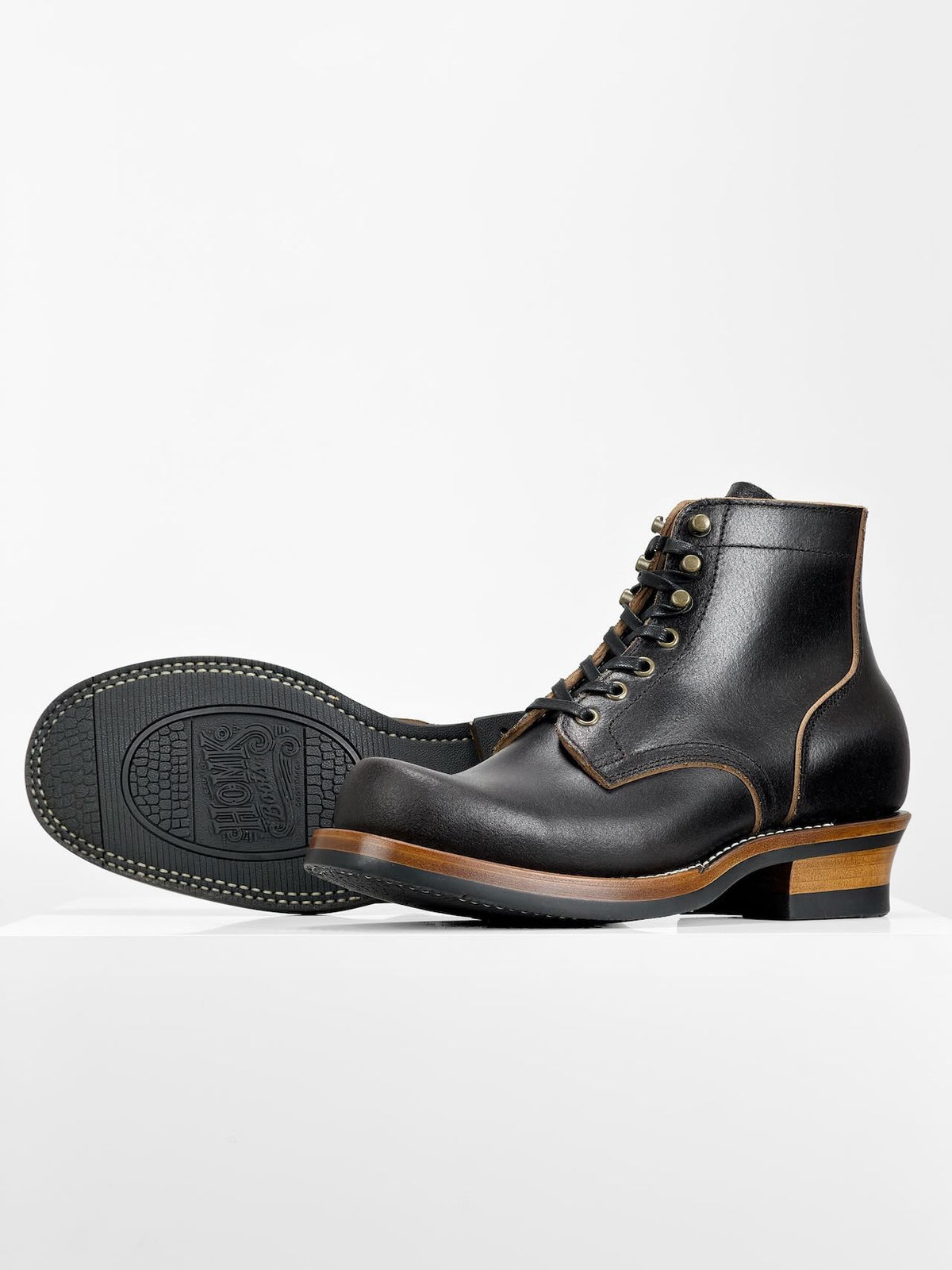 (MTO) - Miner Boots-Horween Waxed Flesh, Goodyear Welt-6185