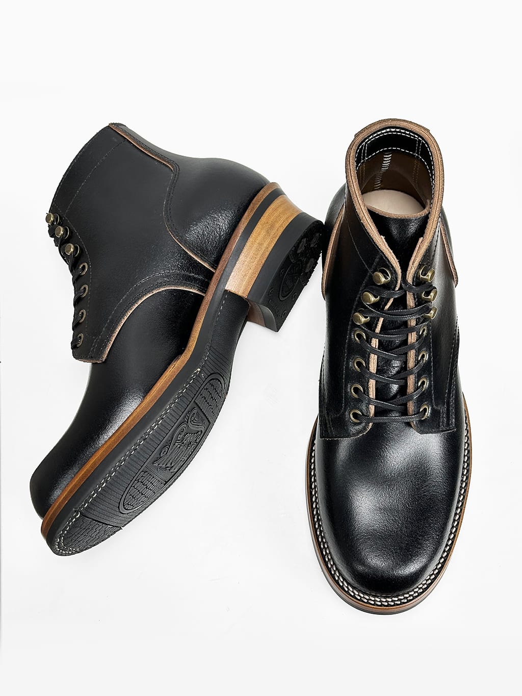 (MTO) - Miner Boots-Horween Waxed Flesh, Goodyear Welt-6185