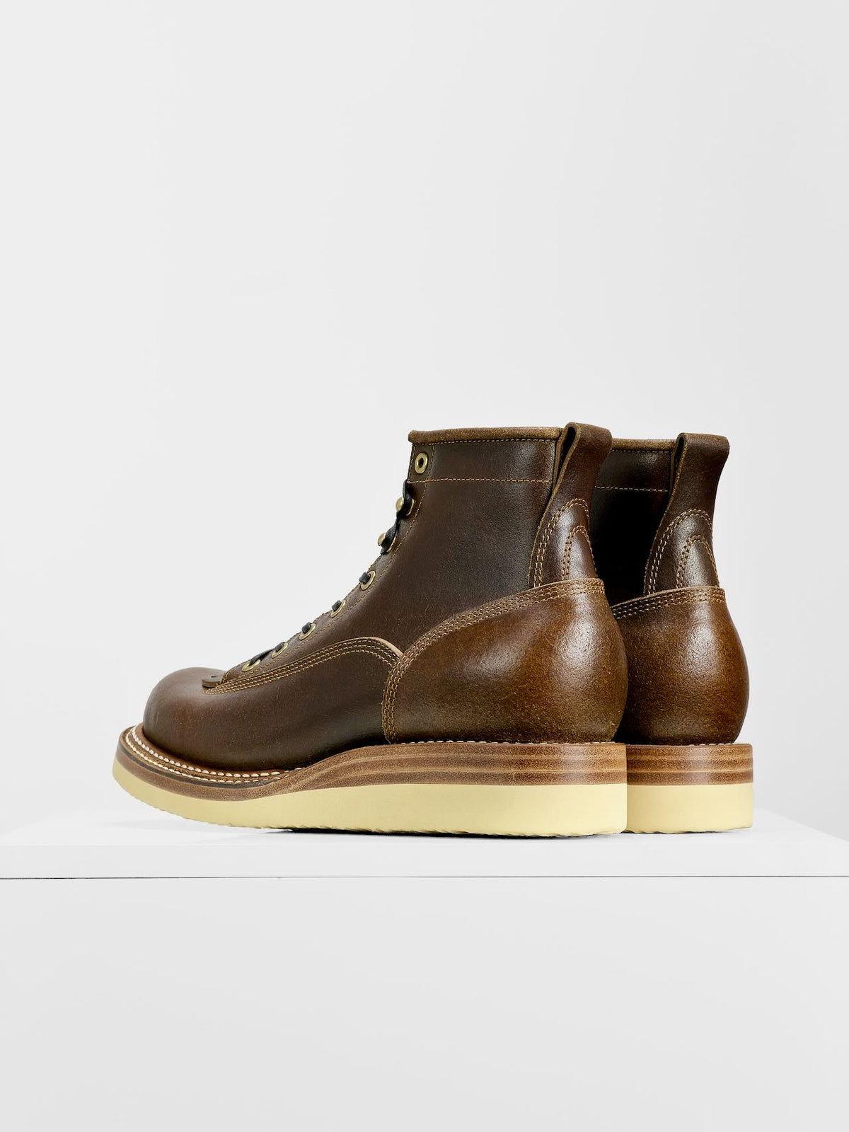 MTO Monkey Boots - Horween Waxed Flesh Cinnamon | Stitchdown Construction with hand finished welt | 6981