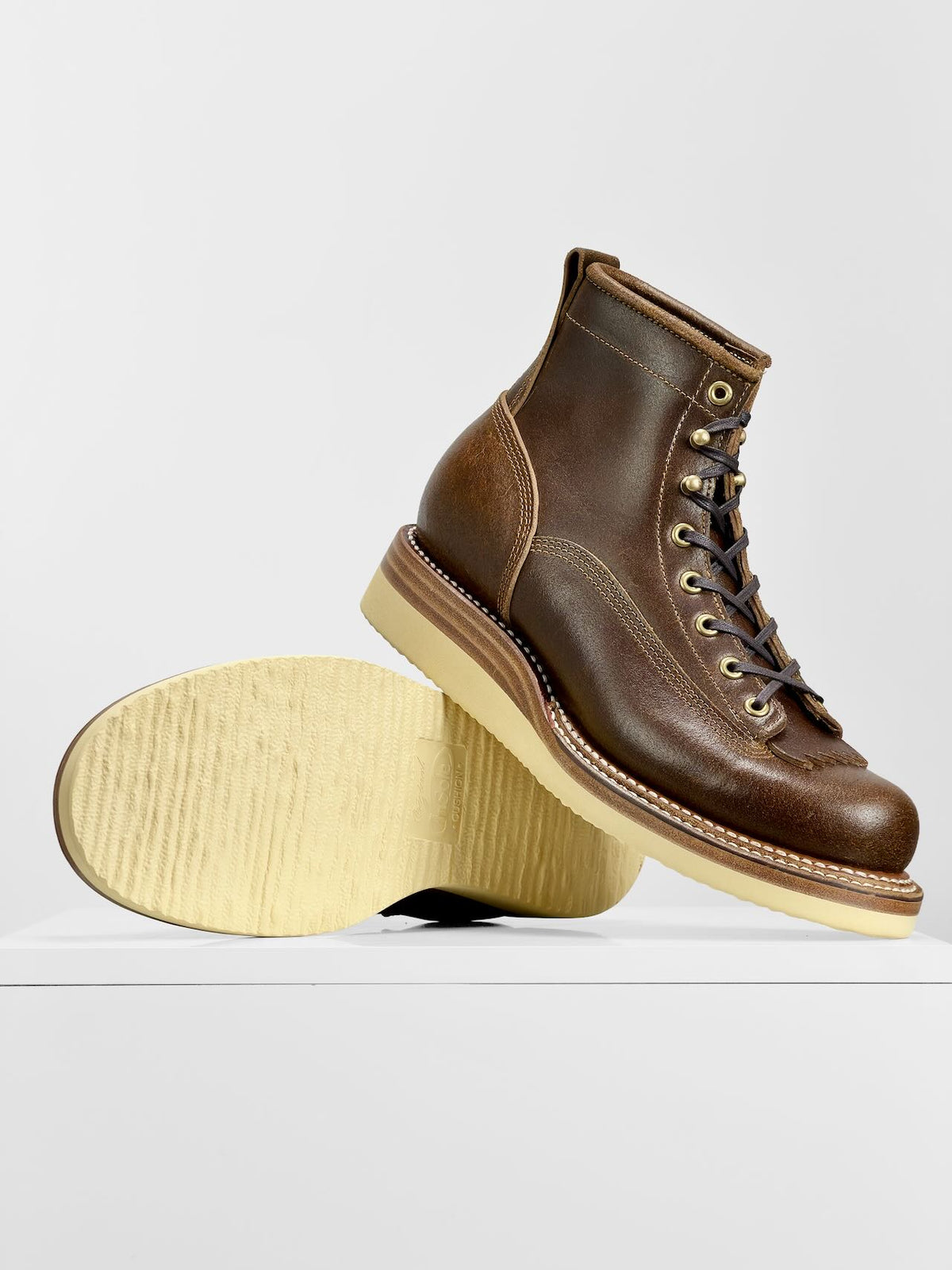 MTO Monkey Boots - Horween Waxed Flesh Cinnamon | Stitchdown Construction with hand finished welt | 6981