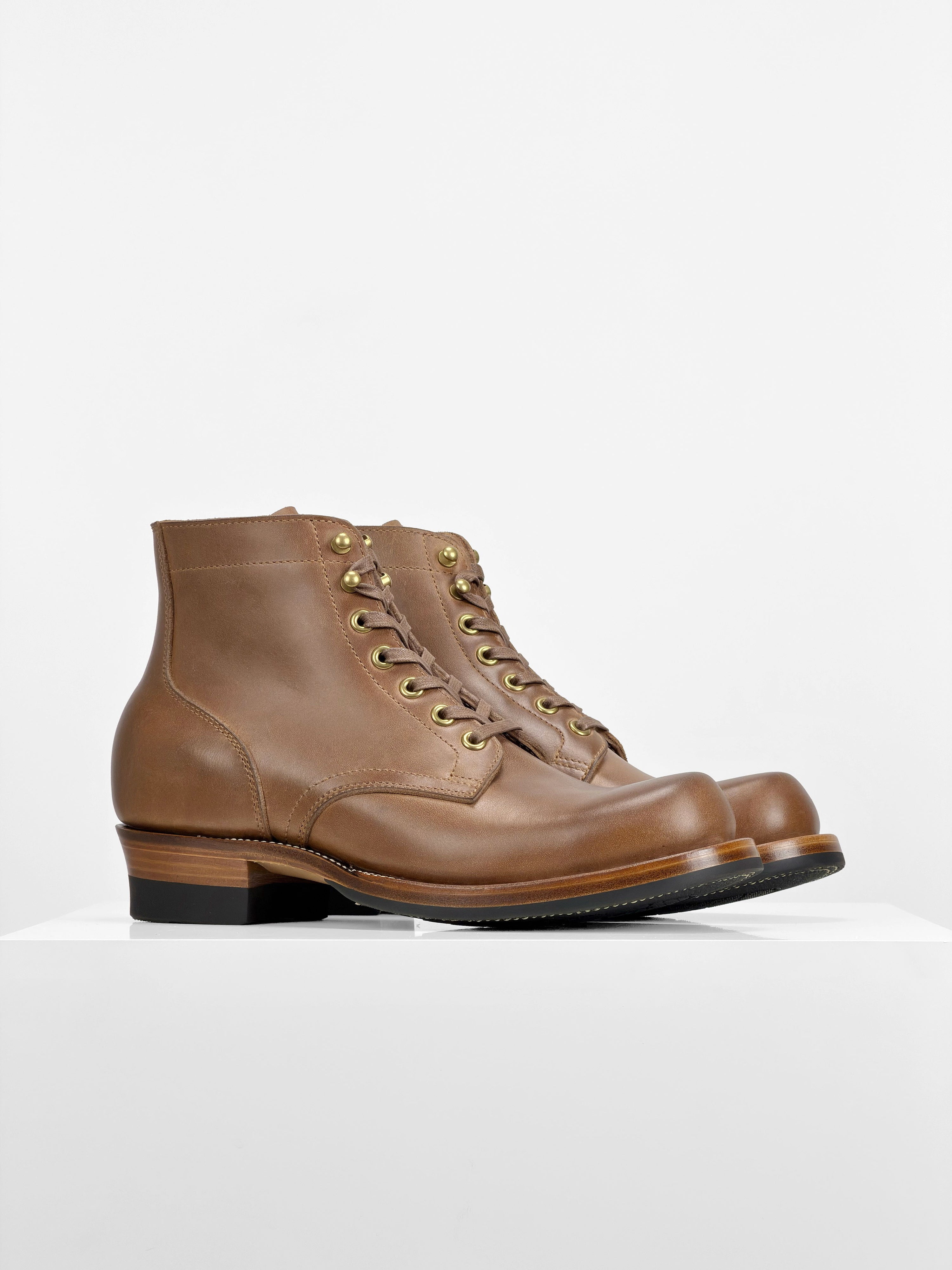 (MTO) - Miner Boots - natural full-grain cowhide - 6186