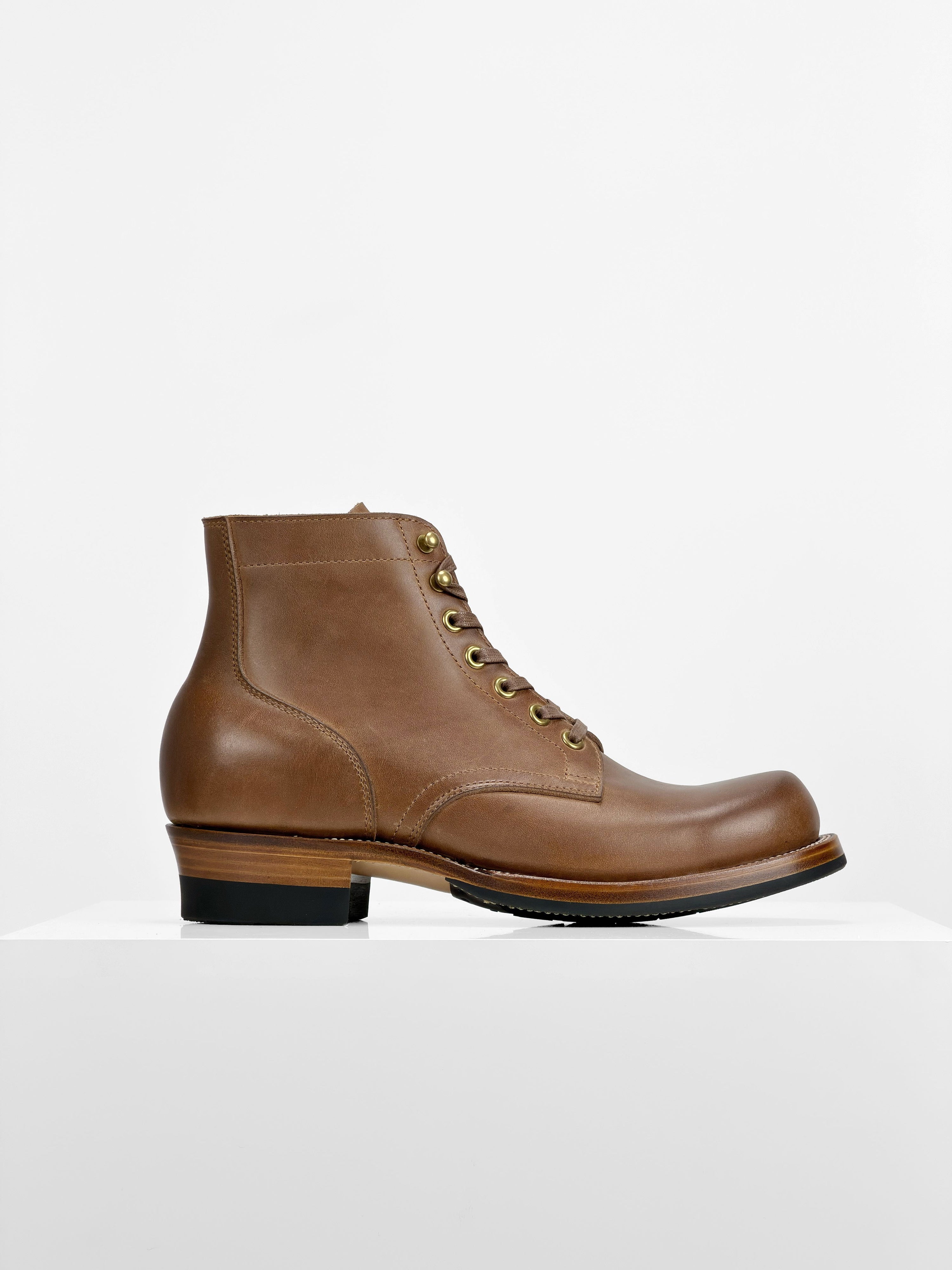 (MTO) - Miner Boots - natural full-grain cowhide - 6186