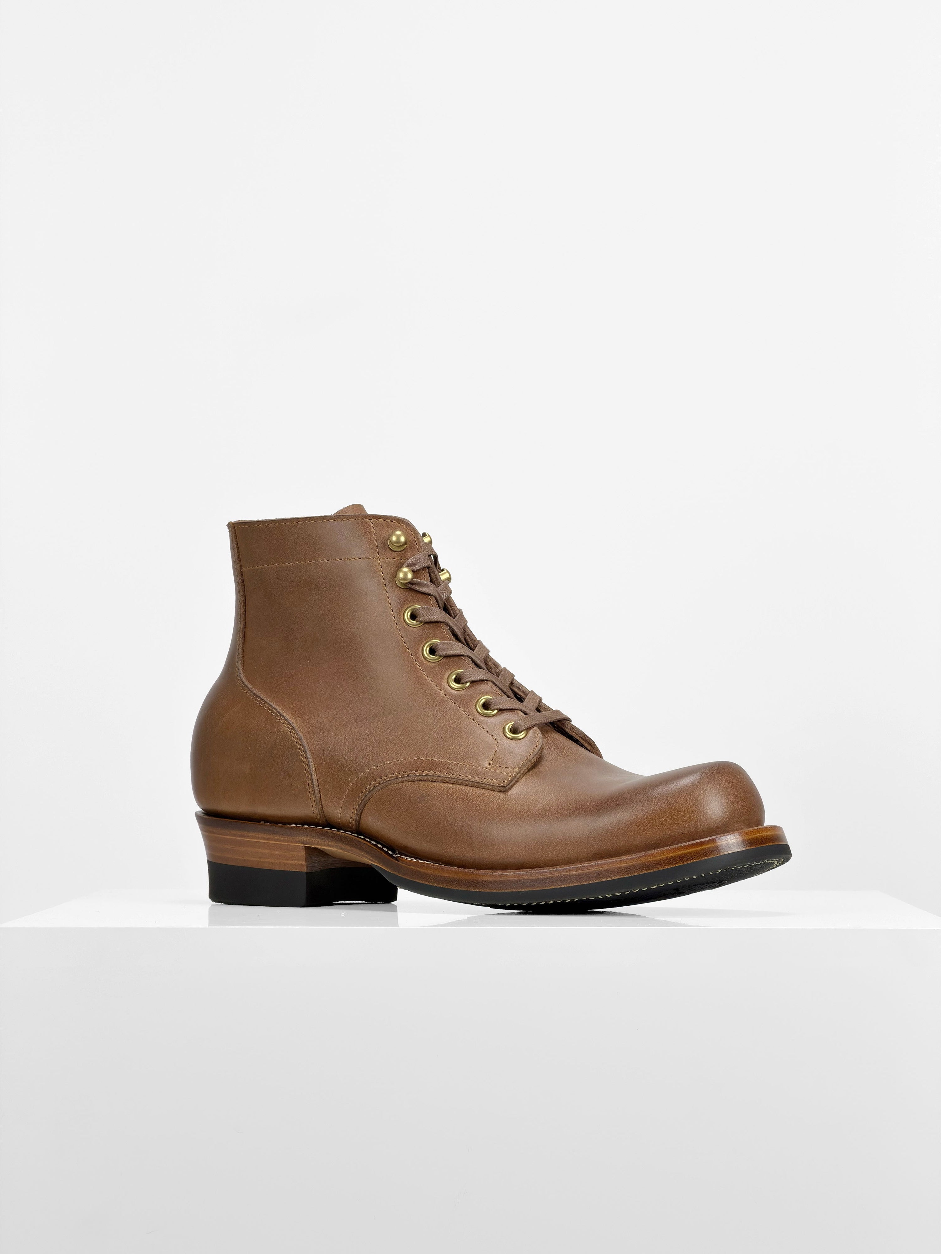 (MTO) - Miner Boots - natural full-grain cowhide - 6186