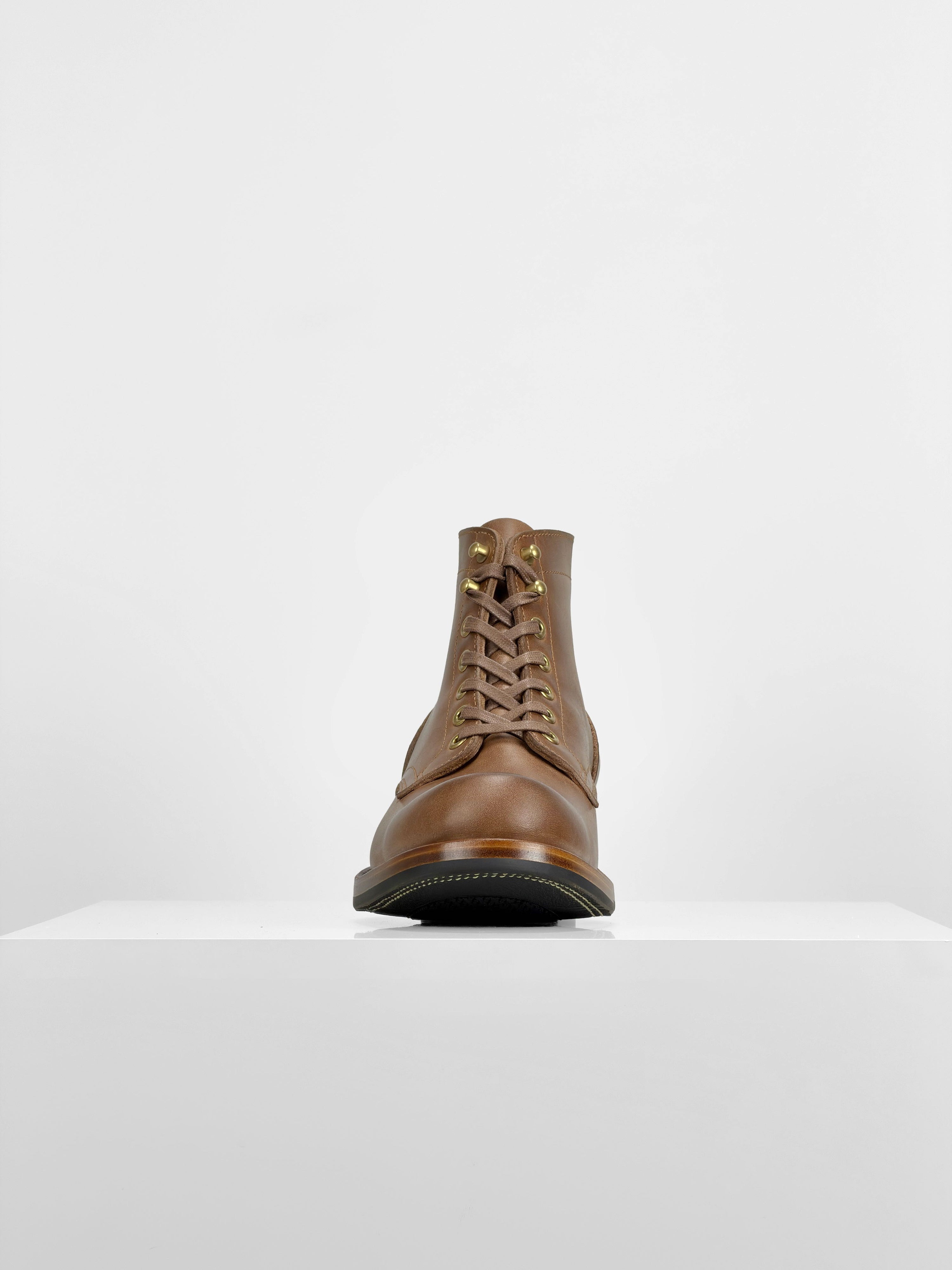 (MTO) - Miner Boots - natural full-grain cowhide - 6186