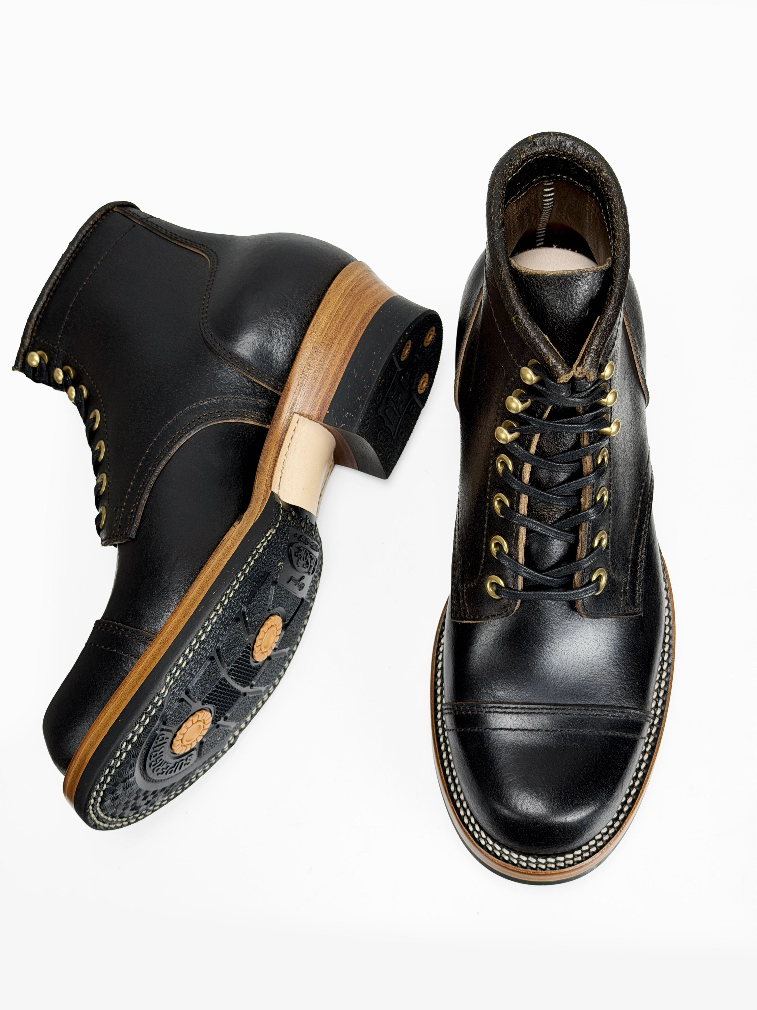 (MTO) - Miner Boots-Horween Waxed Flesh, Goodyear Welt-6310