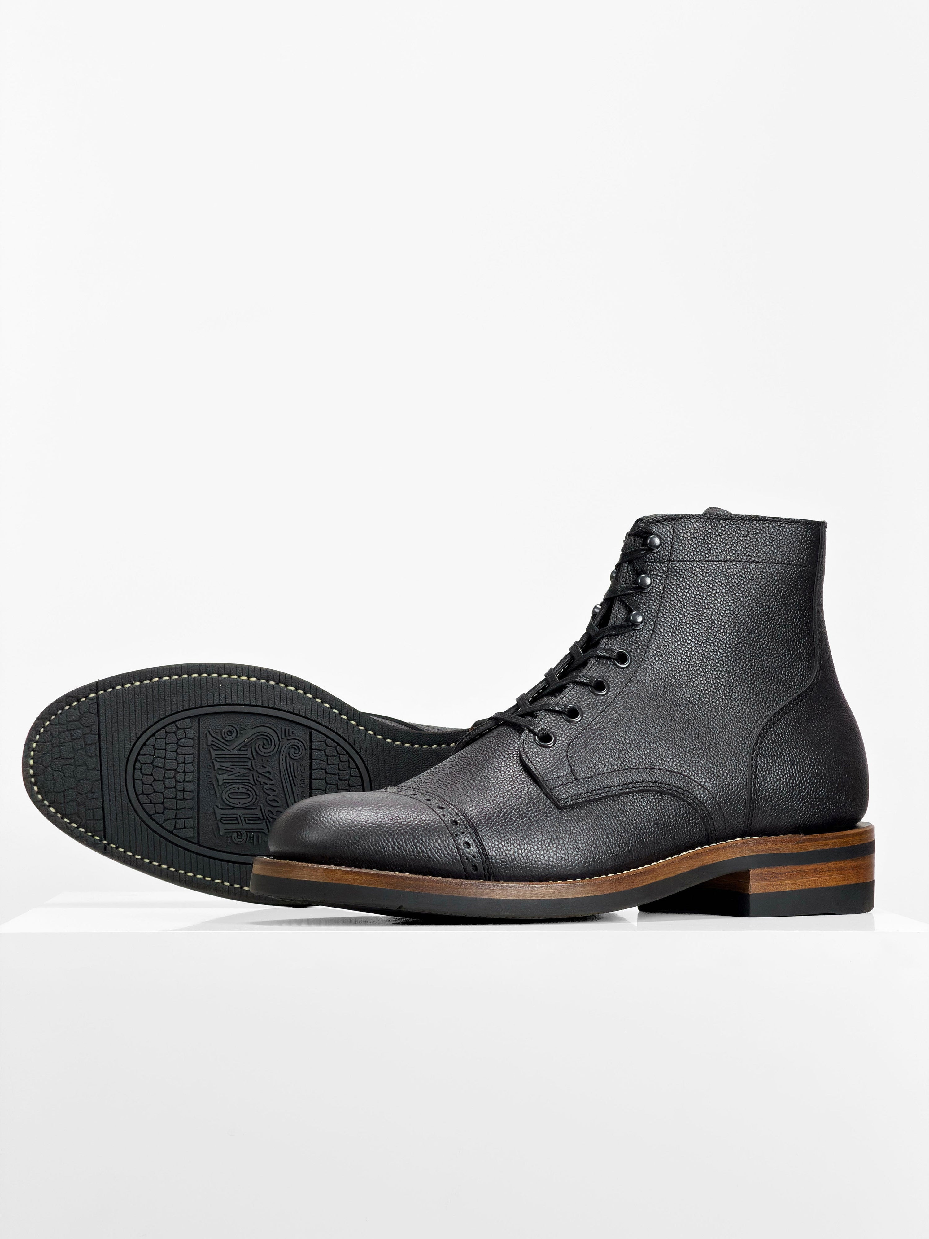 RTS / In Stock - CapToe Boots - Charles F Stead Westminster Calf - Black Nebula - 6766