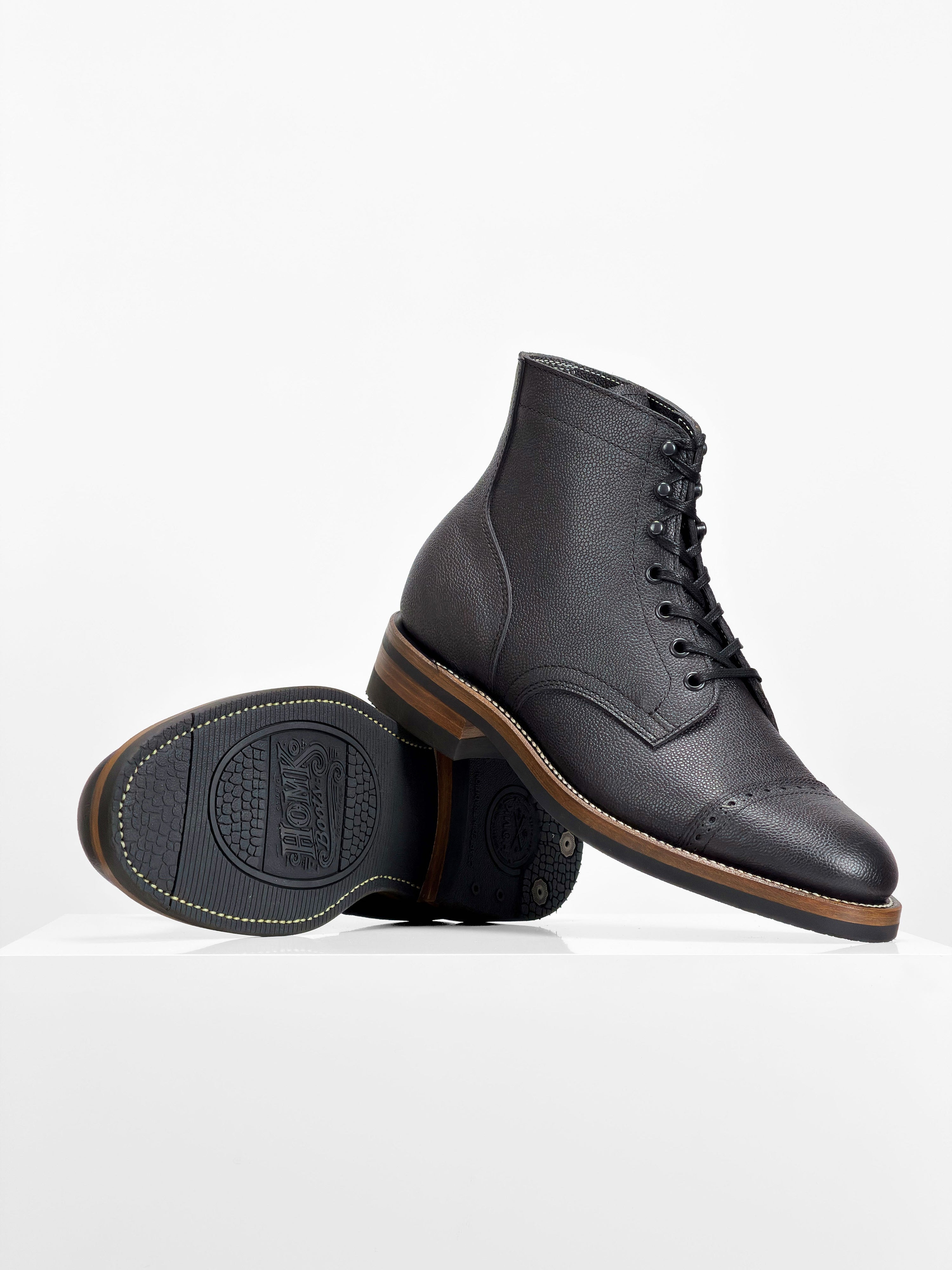 RTS / In Stock - CapToe Boots - Charles F Stead Westminster Calf - Black Nebula - 6766