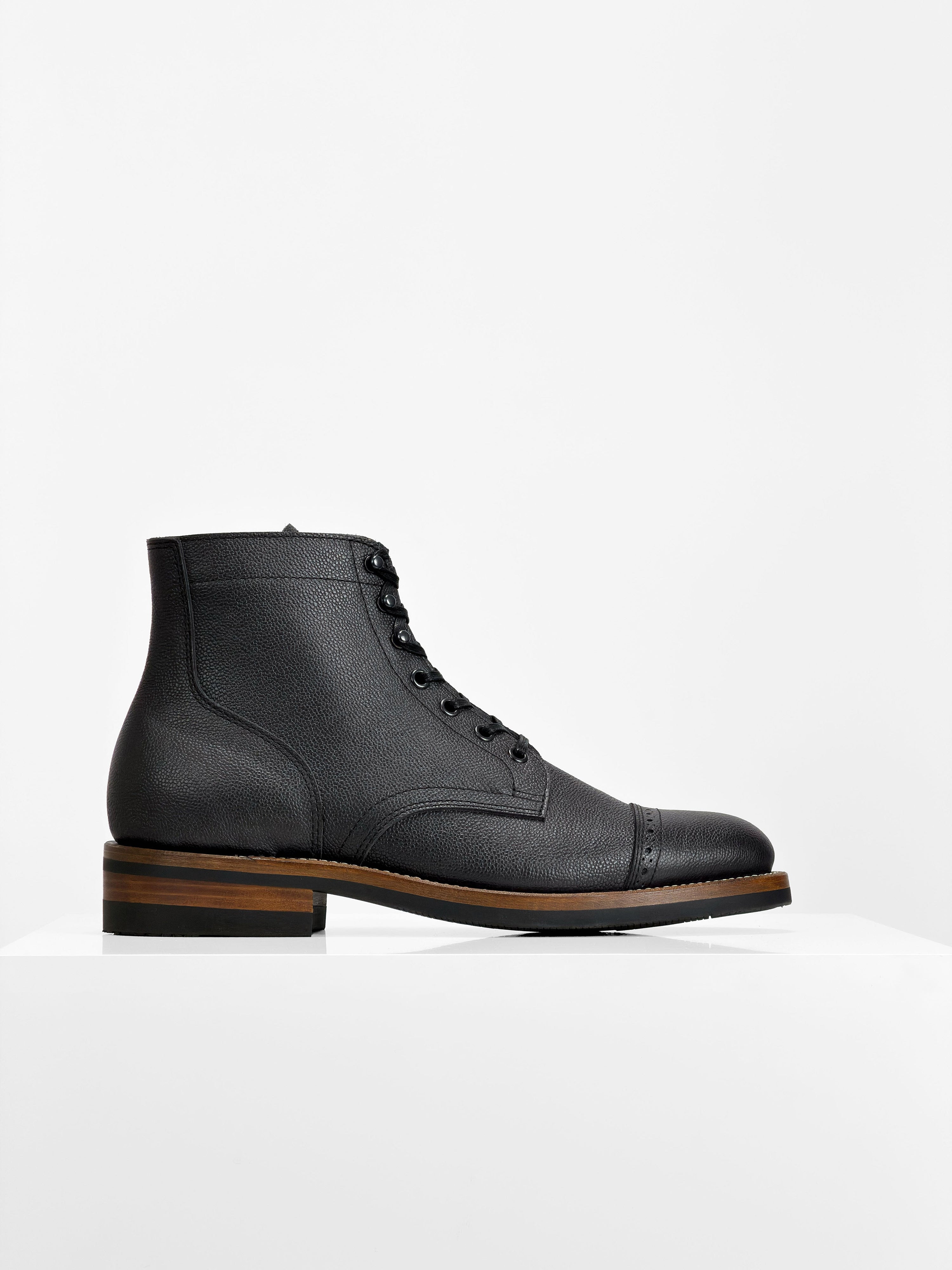 RTS / In Stock - CapToe Boots - Charles F Stead Westminster Calf - Black Nebula - 6766