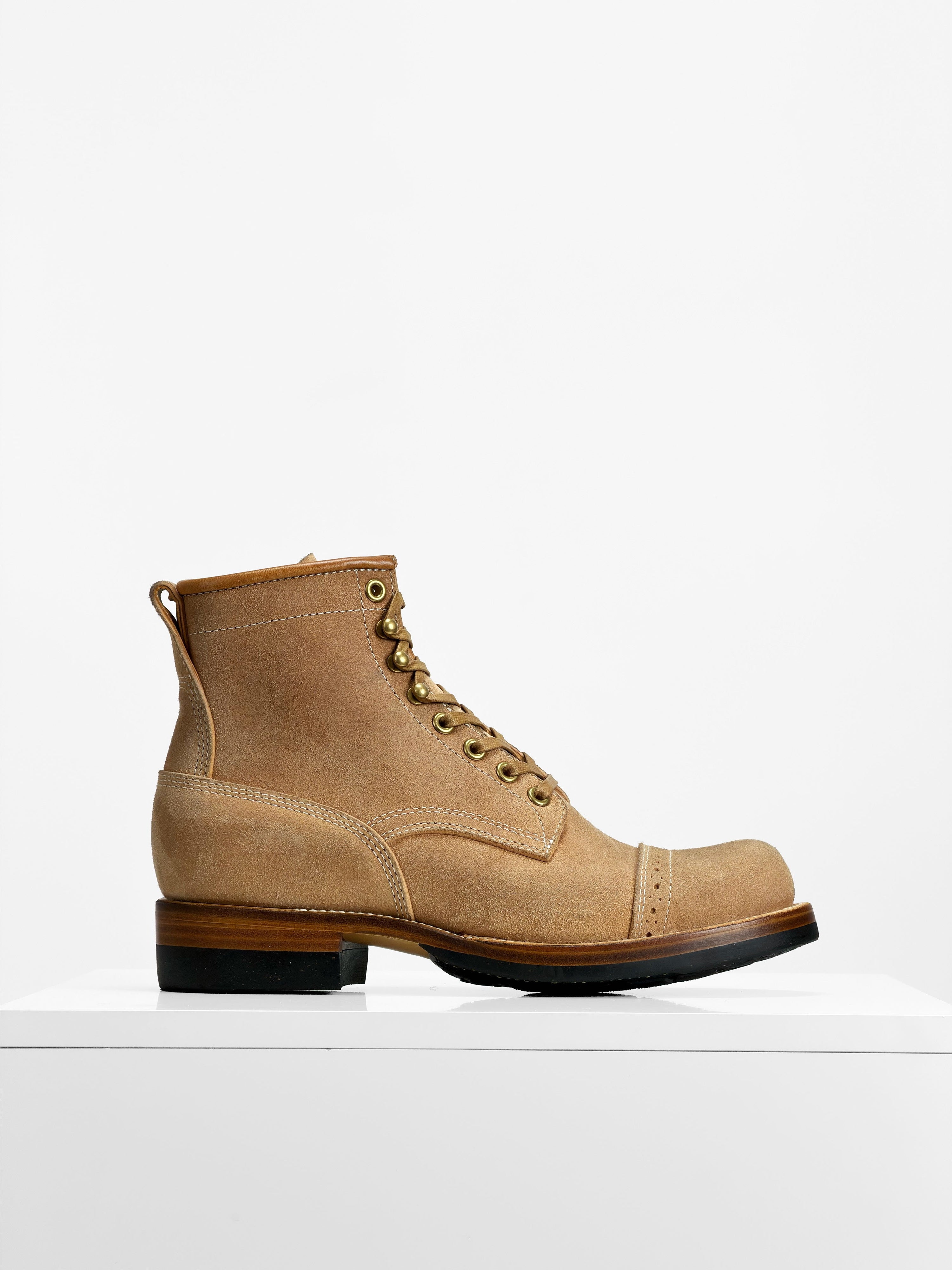 (MTO) - Round-Toe Logger Boots – Maryam Horsebutt Reverse, Goodyear Welt