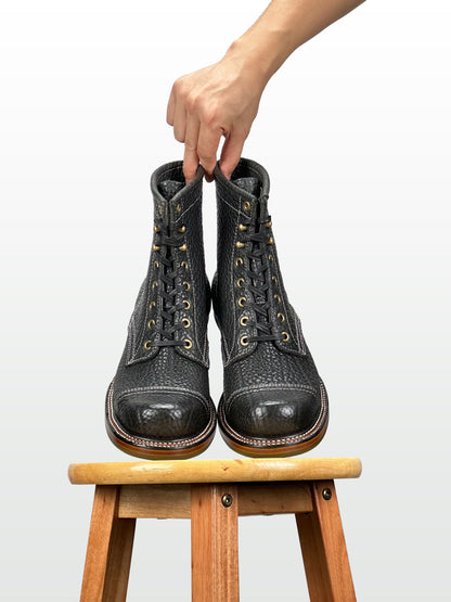 Miner Boots -Black bison-SD with double stitch