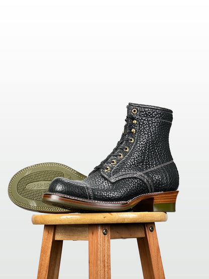 Miner Boots -Black bison-SD with double stitch