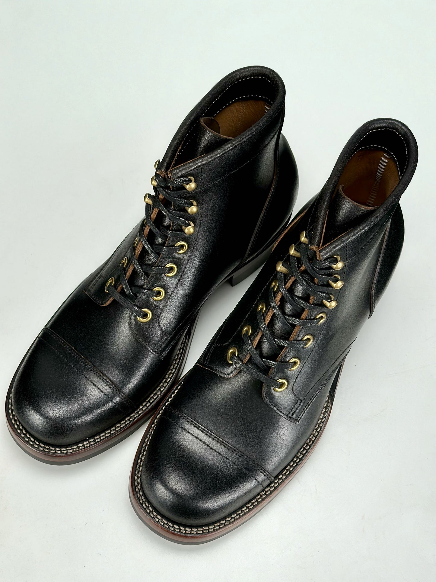 Miner Boots-Horween Waxed Flesh, Goodyear Welt