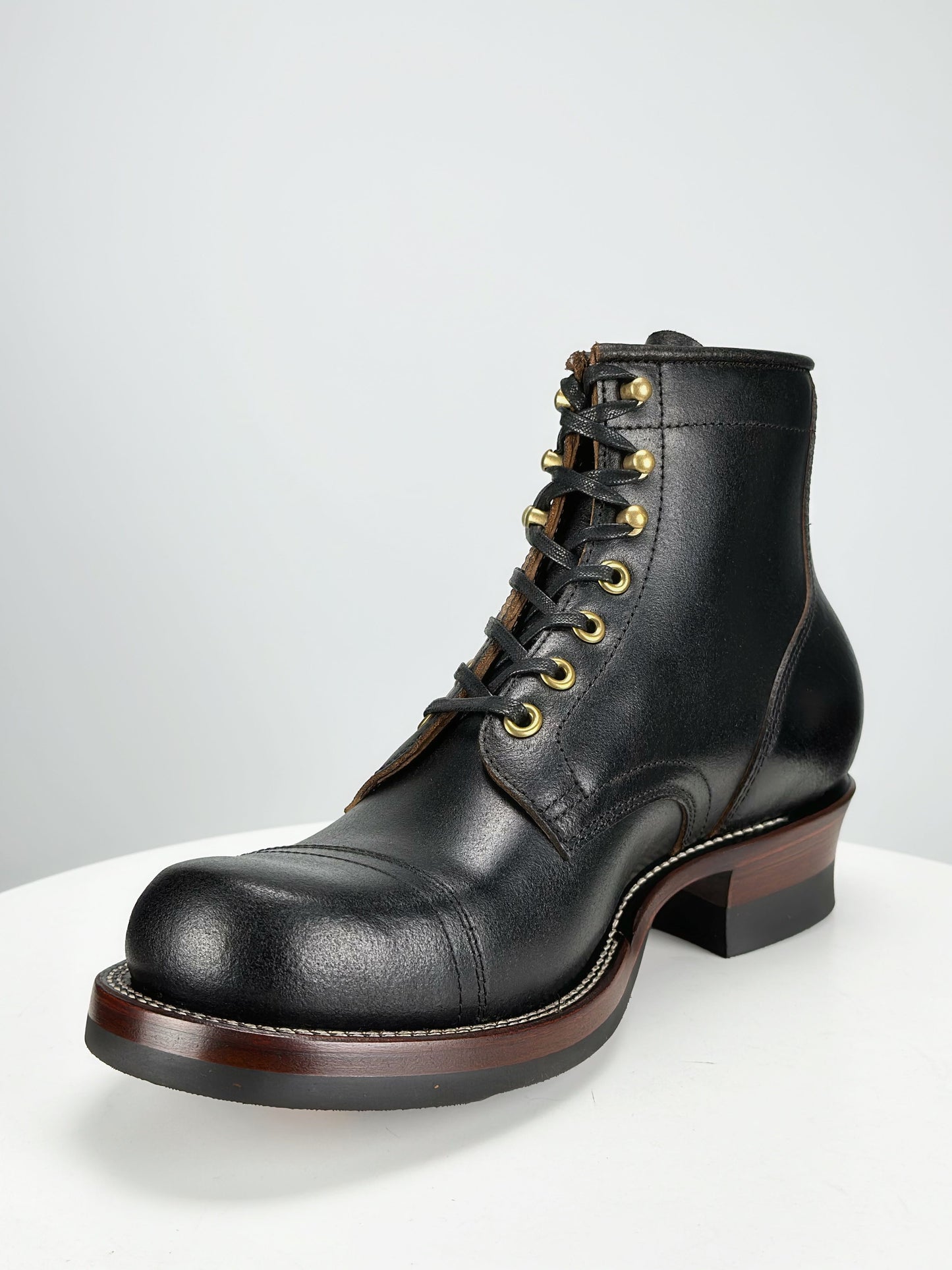 Miner Boots-Horween Waxed Flesh, Goodyear Welt