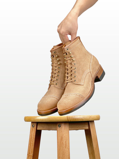 Round-Toe Logger Boots – Maryam Horsebutt Reverse, Goodyear Welt