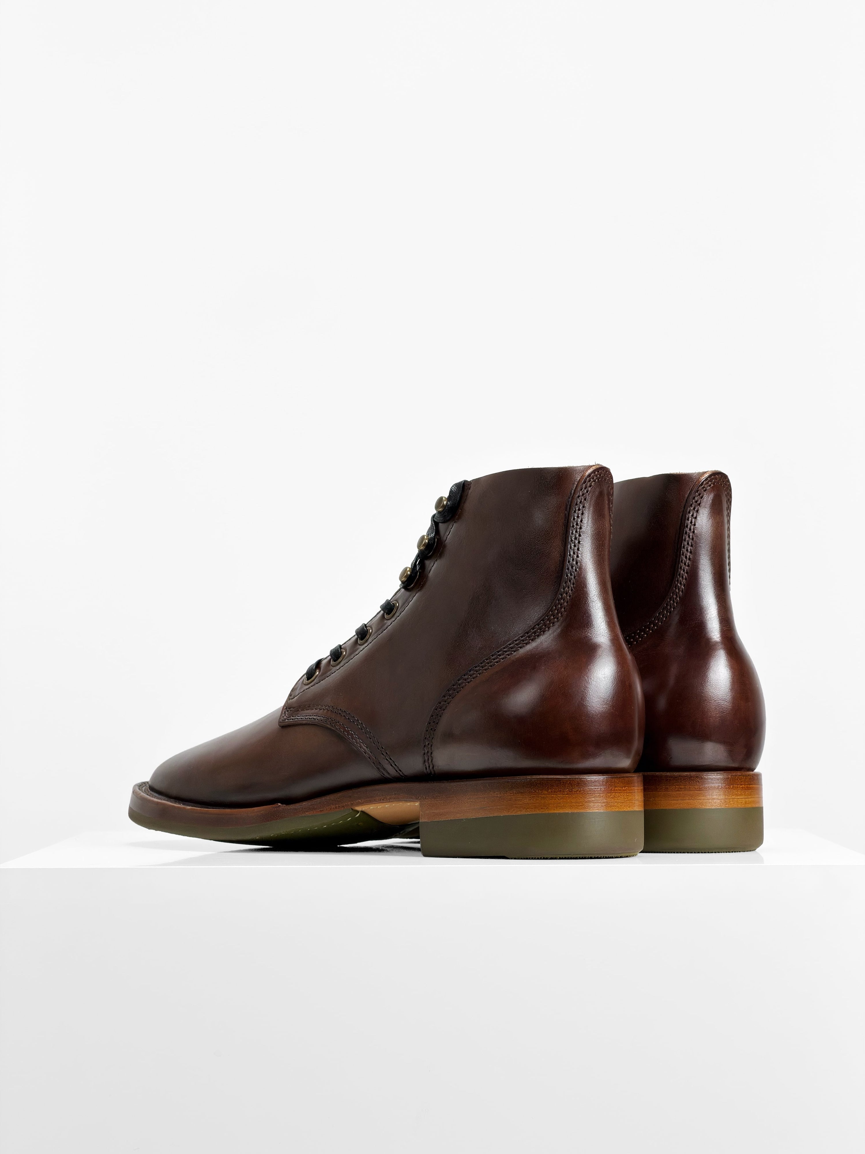 (MTO)-Escape Boots — Maryam coffee oil and waxed horsebutt -6713
