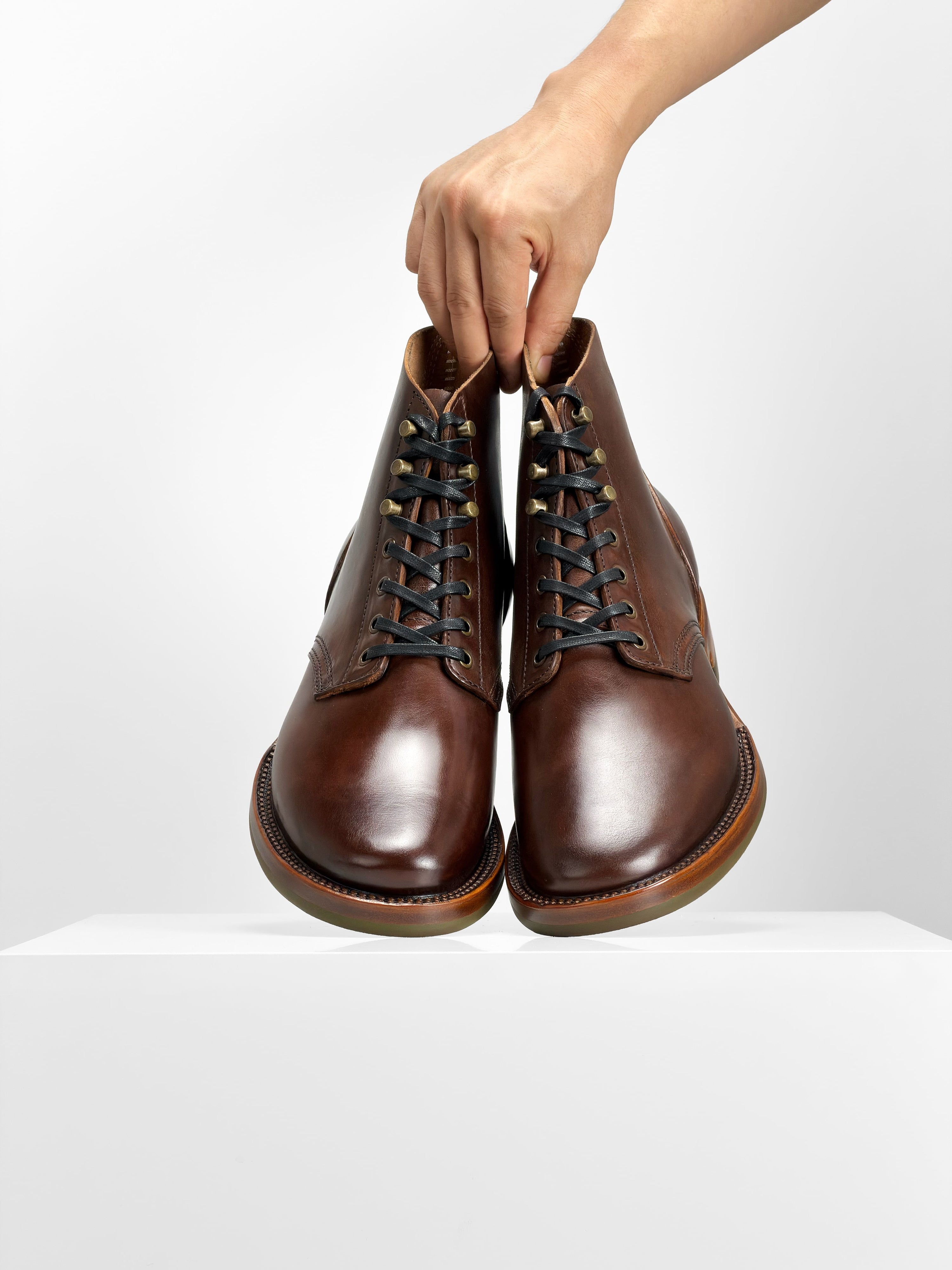 (MTO)-Escape Boots — Maryam coffee oil and waxed horsebutt -6713