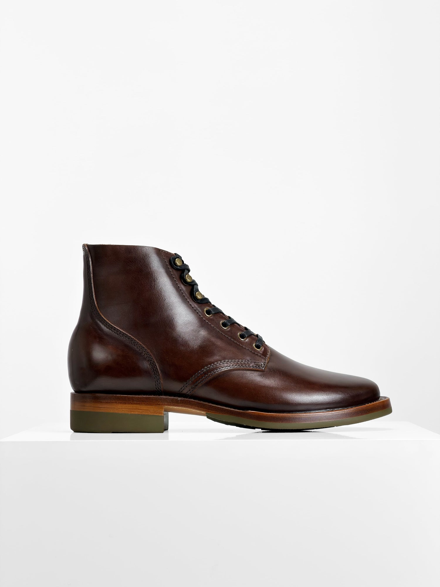 (MTO)-Escape Boots — Maryam coffee oil and waxed horsebutt -6713