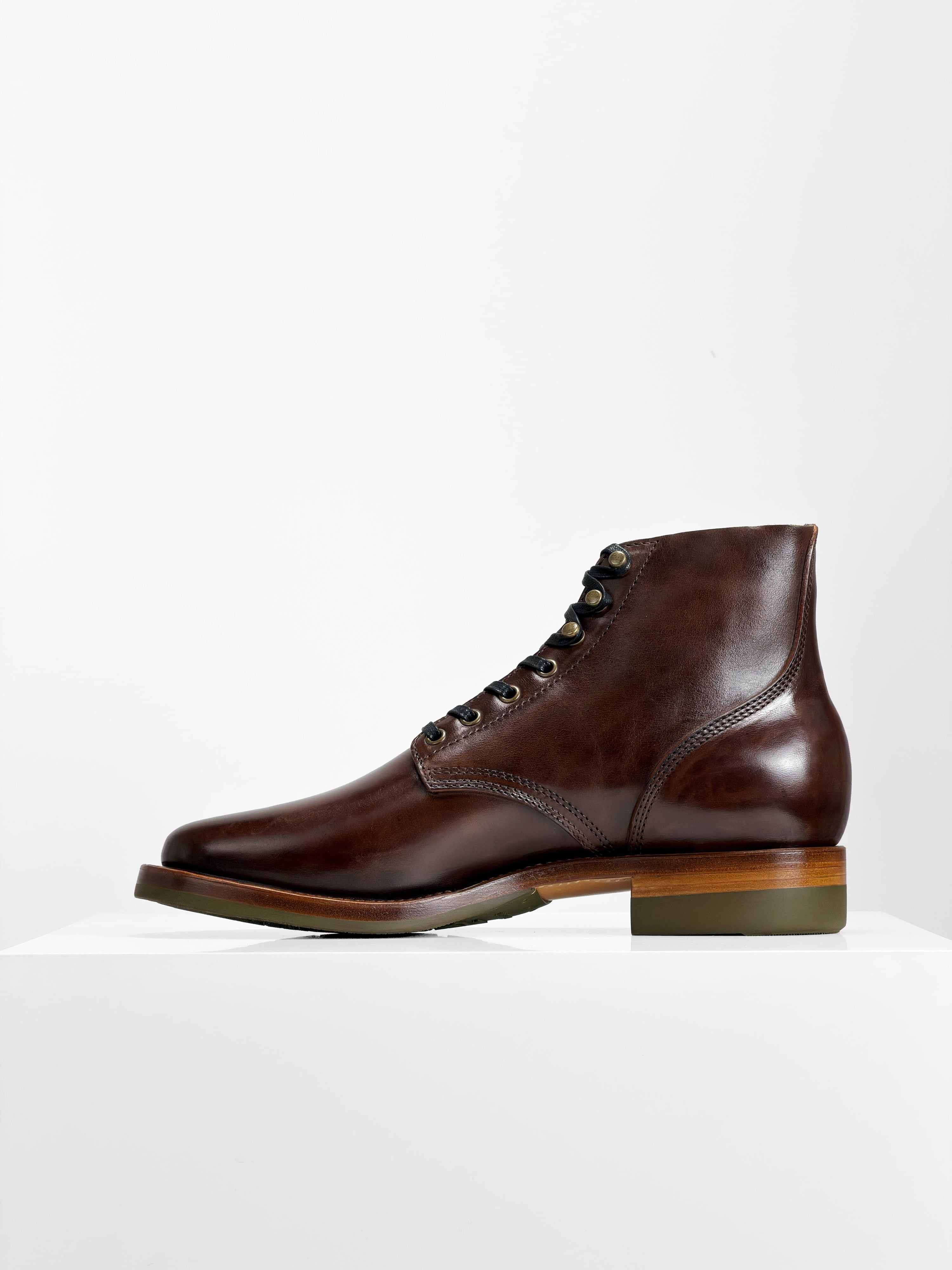 (MTO)-Escape Boots — Maryam coffee oil and waxed horsebutt -6713