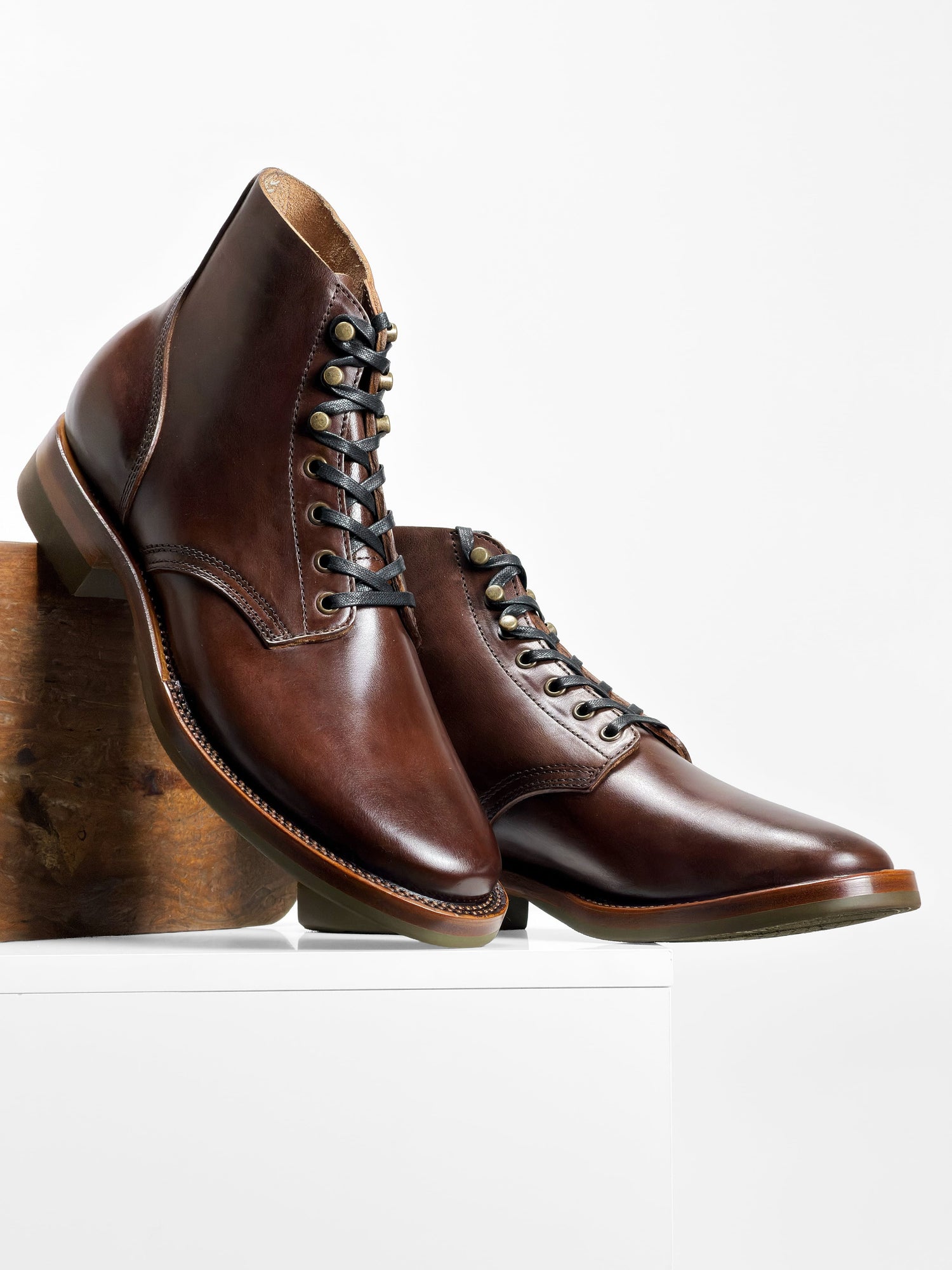 (MTO)-Escape Boots — Maryam coffee oil and waxed horsebutt -6713