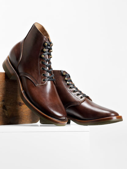 (MTO)-Escape Boots — Maryam coffee oil and waxed horsebutt -6713