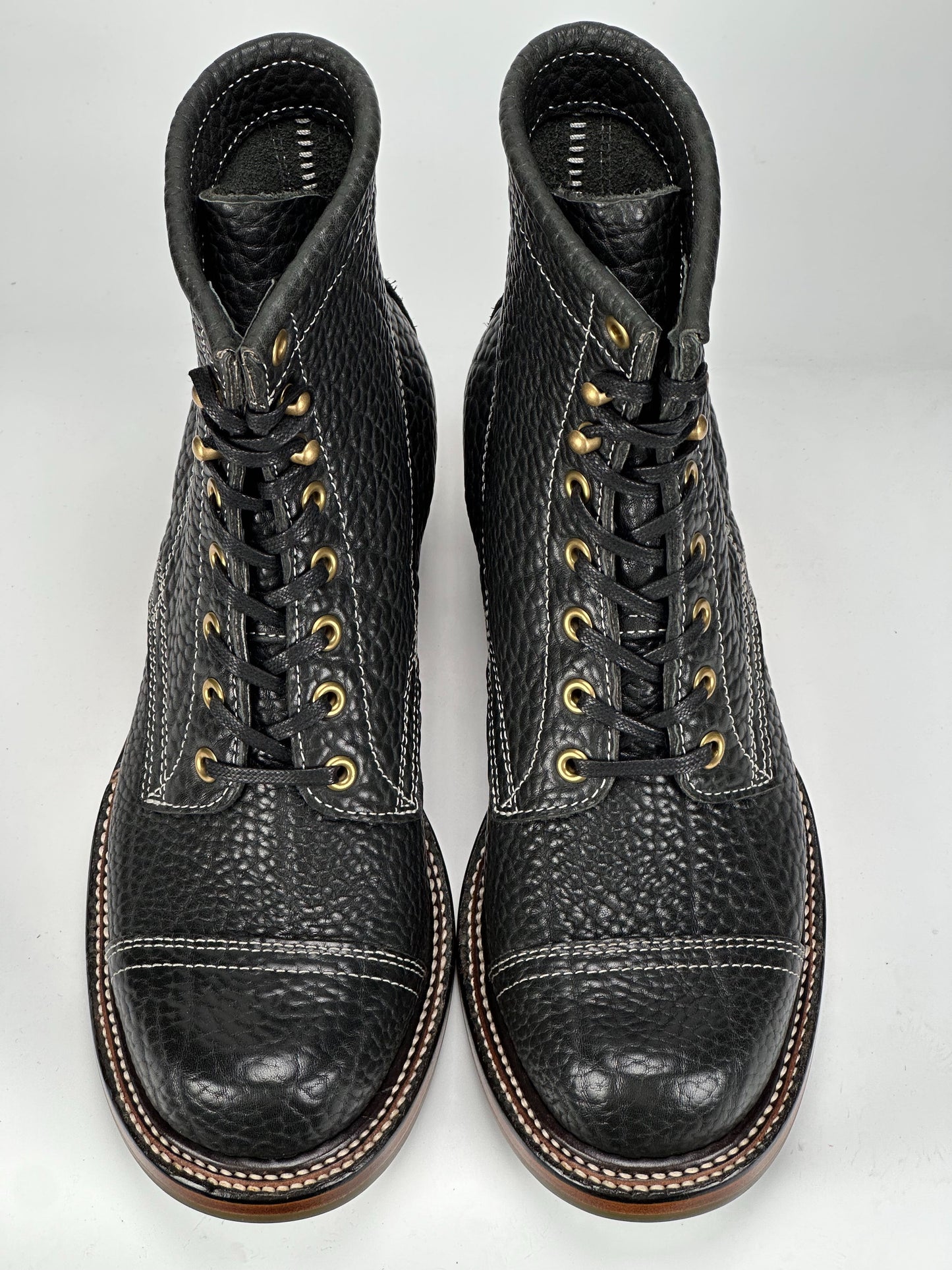 Miner Boots -Black bison-SD with double stitch