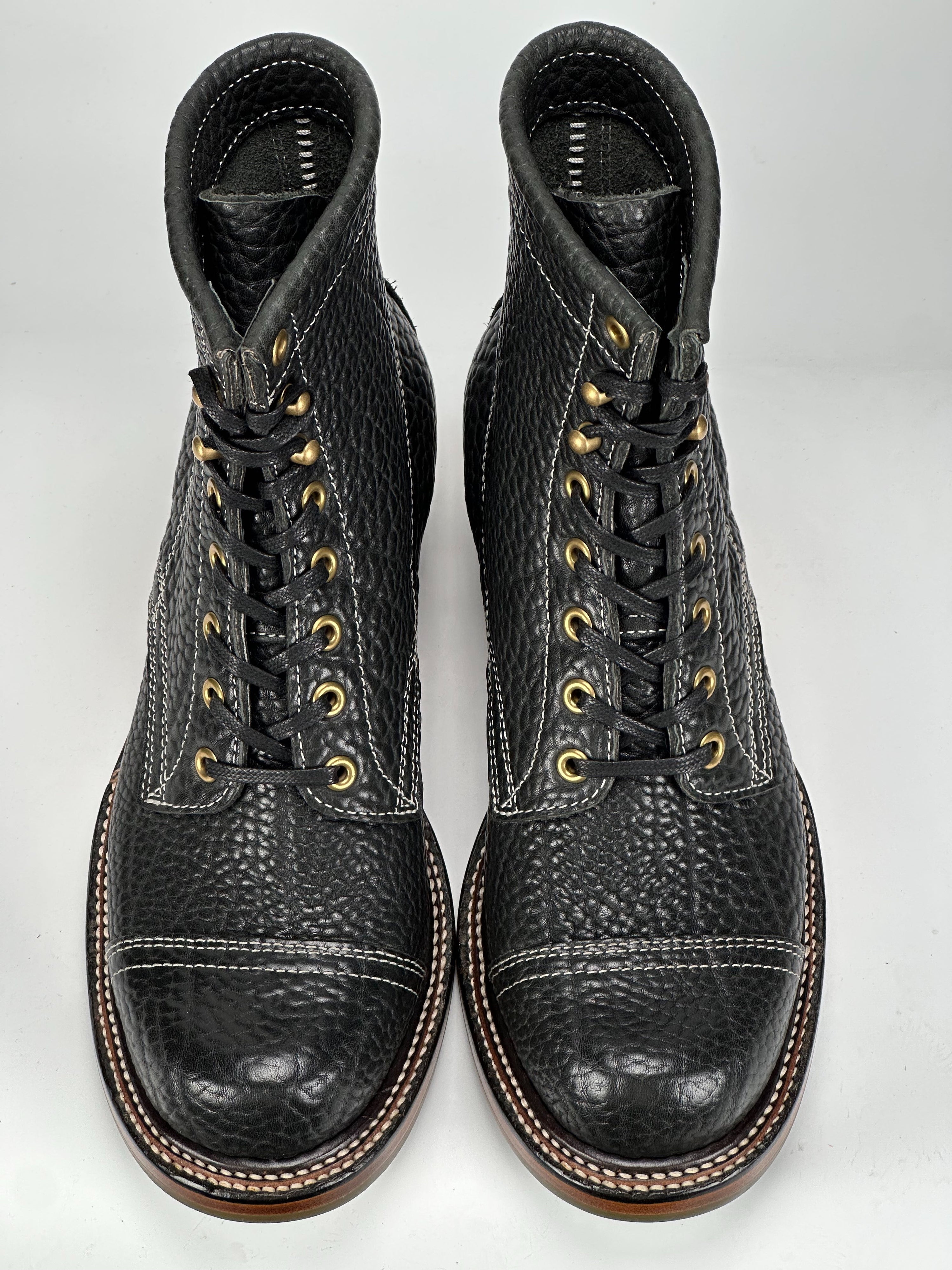 (MTO) - Miner Boots - Black bison-SD with double stitch