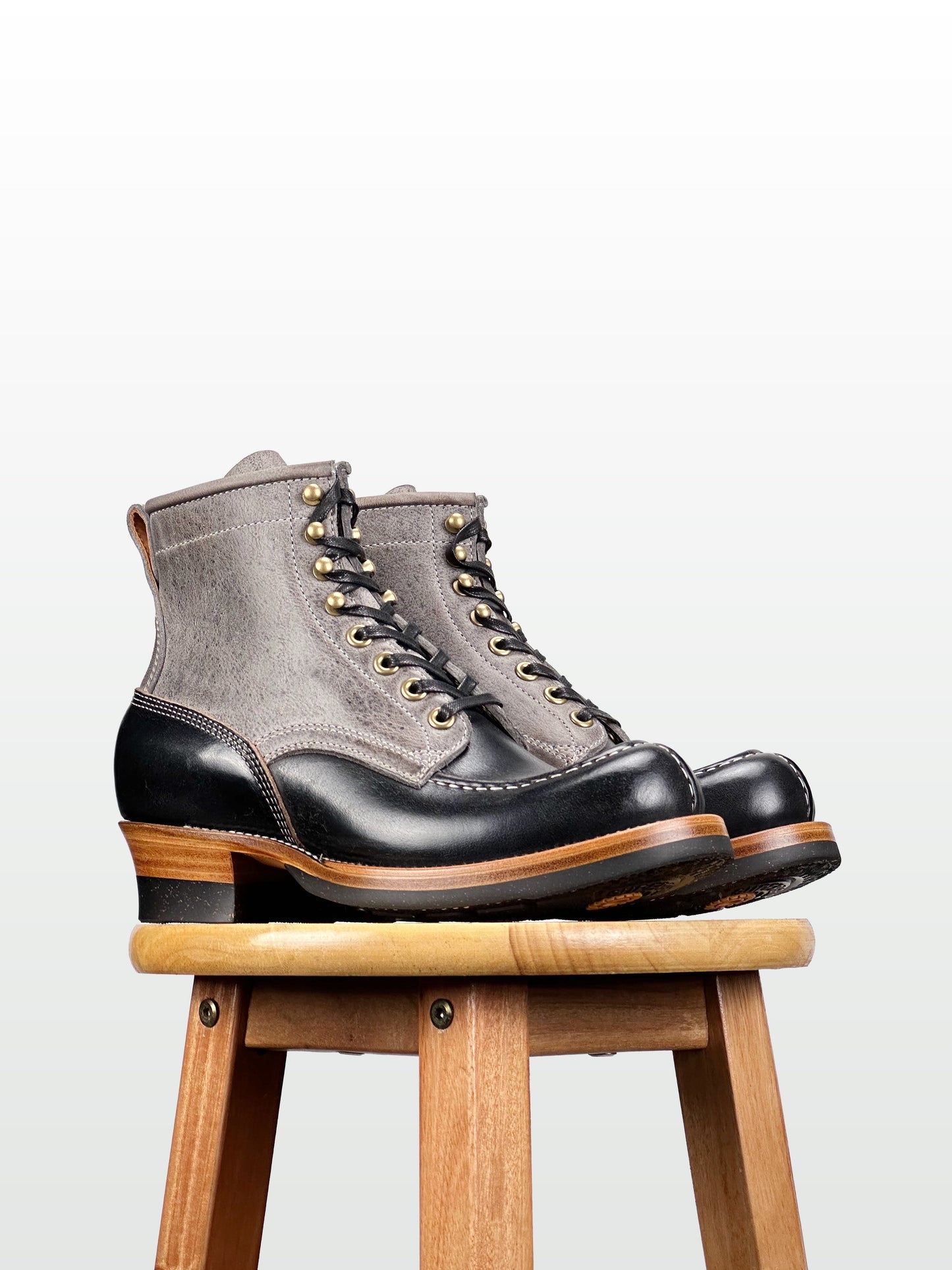 (MTO) - Tanker Boot | CFS Grey Kudu × Horween Black CXL | Dr. Sole | Goodyear 180/270 Stitch  - 6269