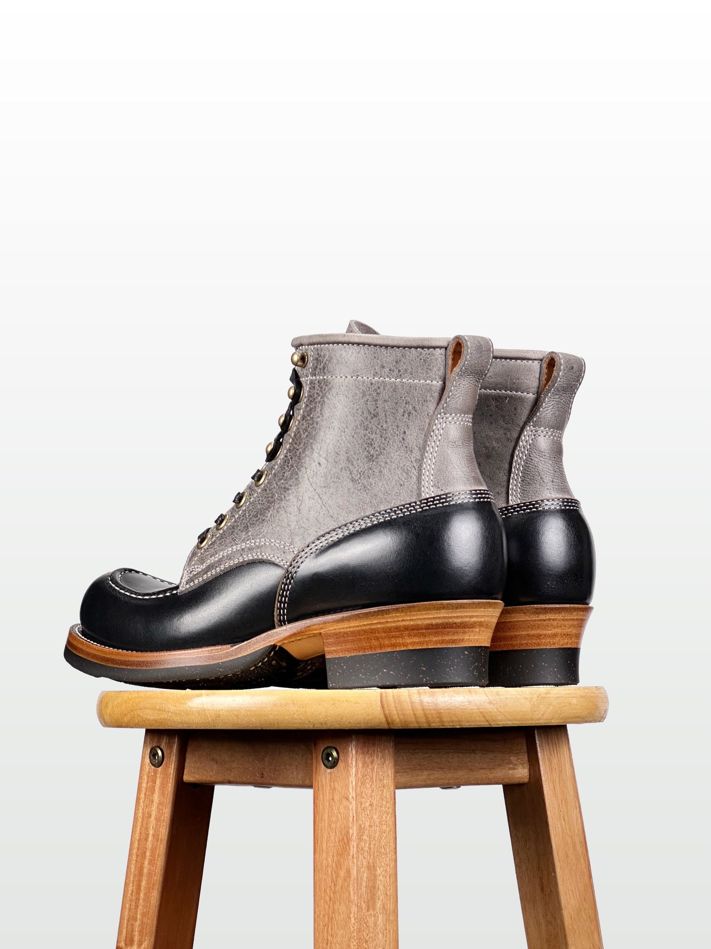 (MTO) - Tanker Boot | CFS Grey Kudu × Horween Black CXL | Dr. Sole | Goodyear 180/270 Stitch  - 6269