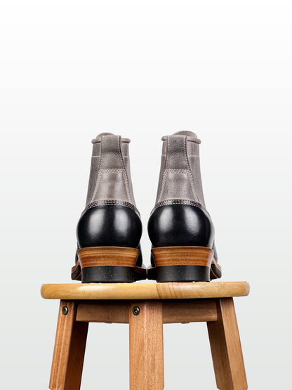 (MTO) - Tanker Boot | CFS Grey Kudu × Horween Black CXL | Dr. Sole | Goodyear 180/270 Stitch  - 6269