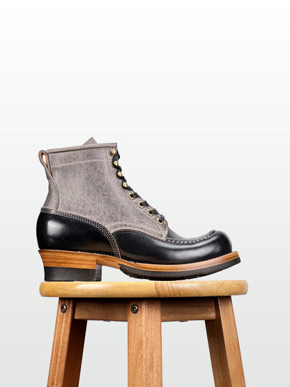 (MTO) - Tanker Boot | CFS Grey Kudu × Horween Black CXL | Dr. Sole | Goodyear 180/270 Stitch  - 6269