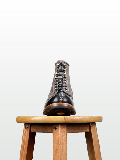 (MTO) - Tanker Boot | CFS Grey Kudu × Horween Black CXL | Dr. Sole | Goodyear 180/270 Stitch  - 6269