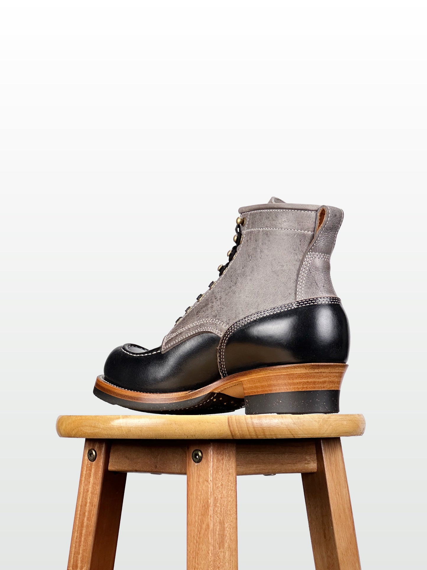 (MTO) - Tanker Boot | CFS Grey Kudu × Horween Black CXL | Dr. Sole | Goodyear 180/270 Stitch  - 6269