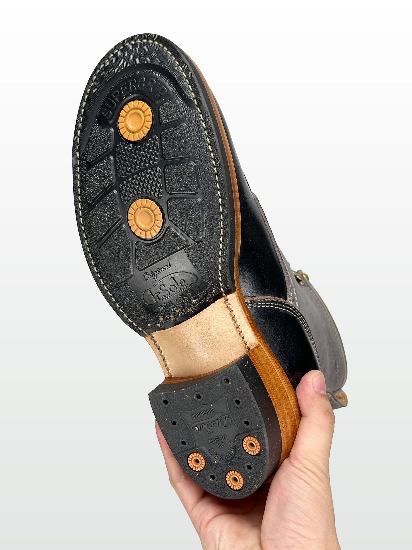 (MTO) - Tanker Boot | CFS Grey Kudu × Horween Black CXL | Dr. Sole | Goodyear 180/270 Stitch  - 6269