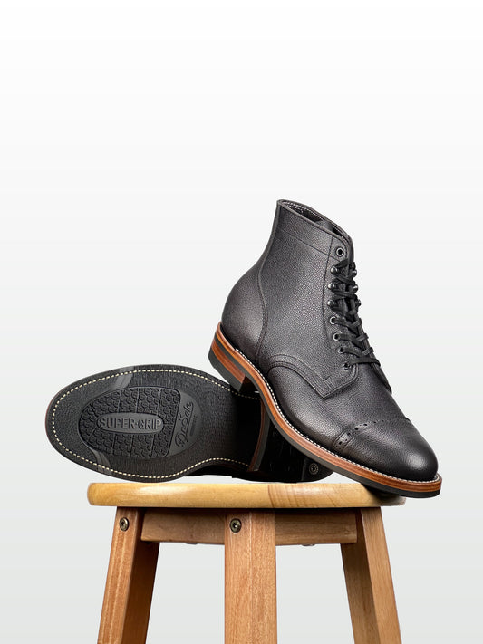 CapToe Service Boot -  Charles F Stead  Westminster Calf - Black Nebula - 6765