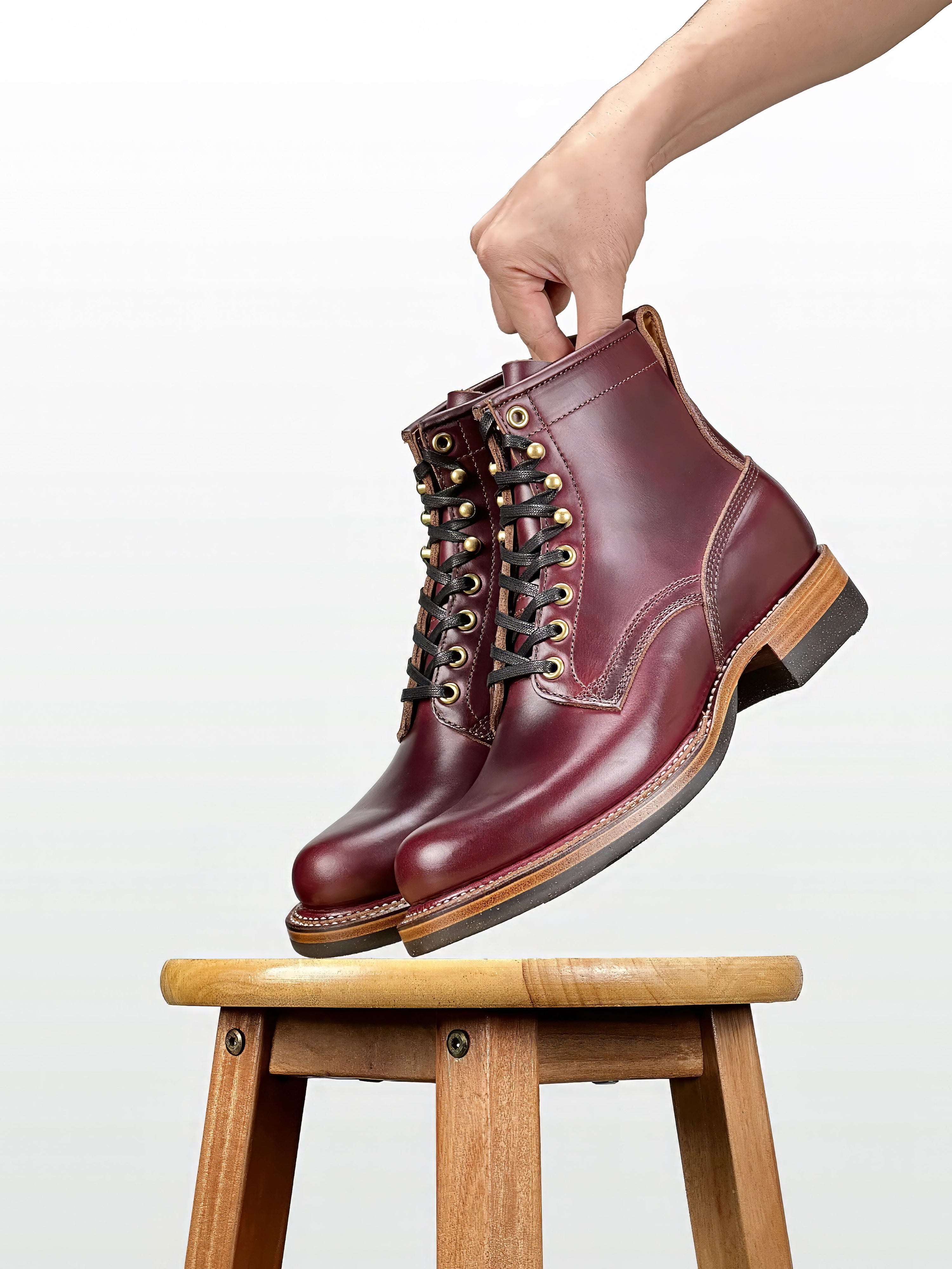 (MTO) - Woodcutting boots  - Horween cxl Claret - 6181