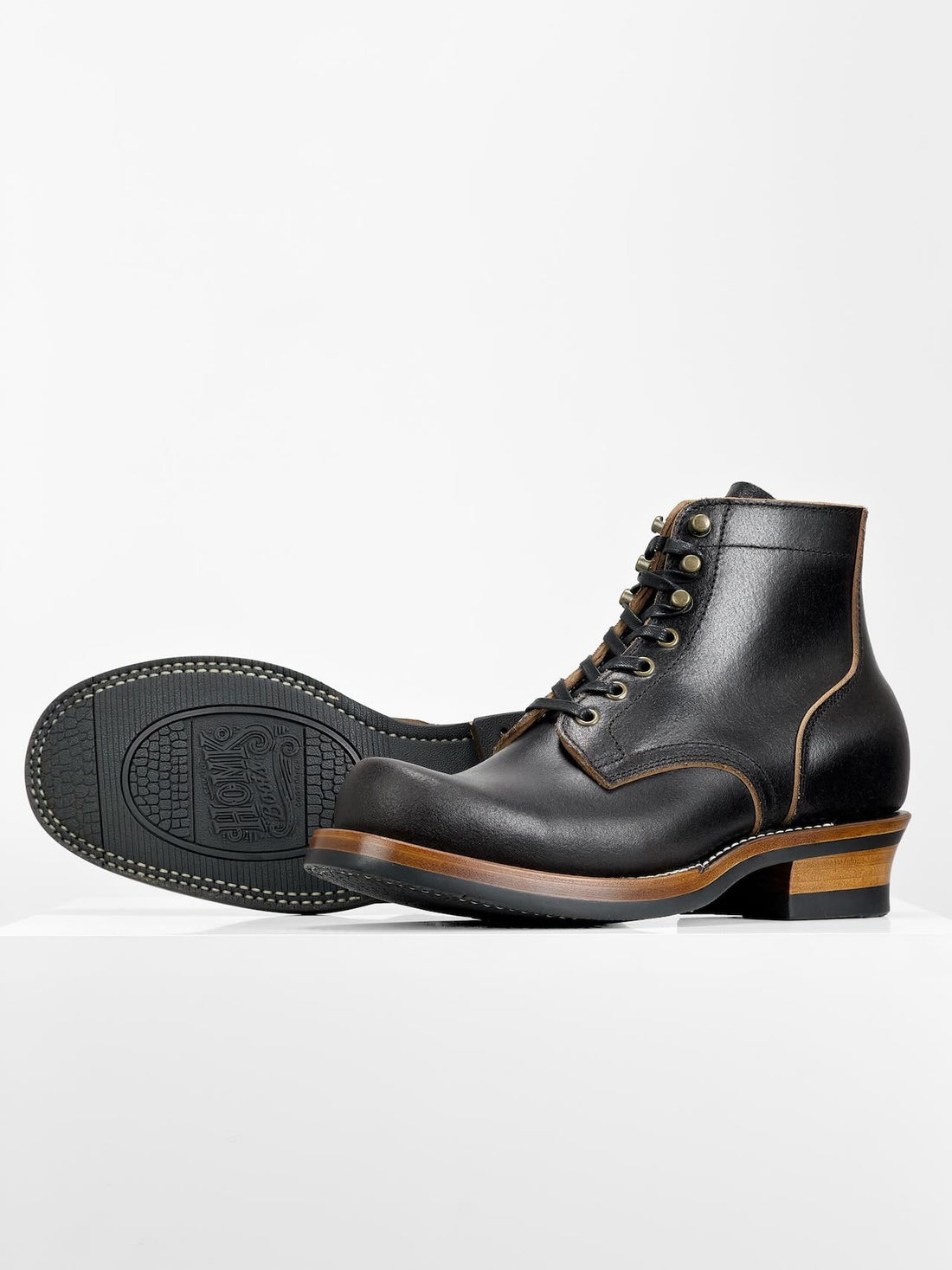 (MTO) - Miner Boots-Horween Waxed Flesh, Goodyear Welt-6185