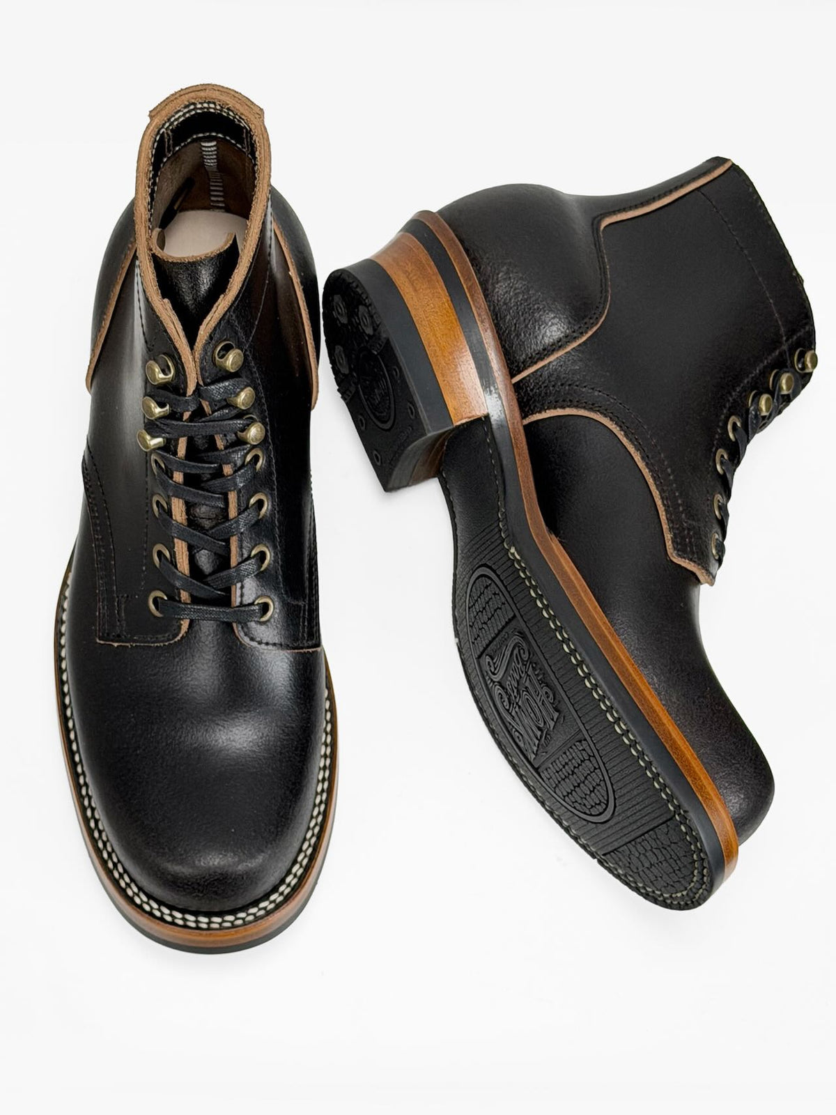 (MTO) - Miner Boots-Horween Waxed Flesh, Goodyear Welt-6185