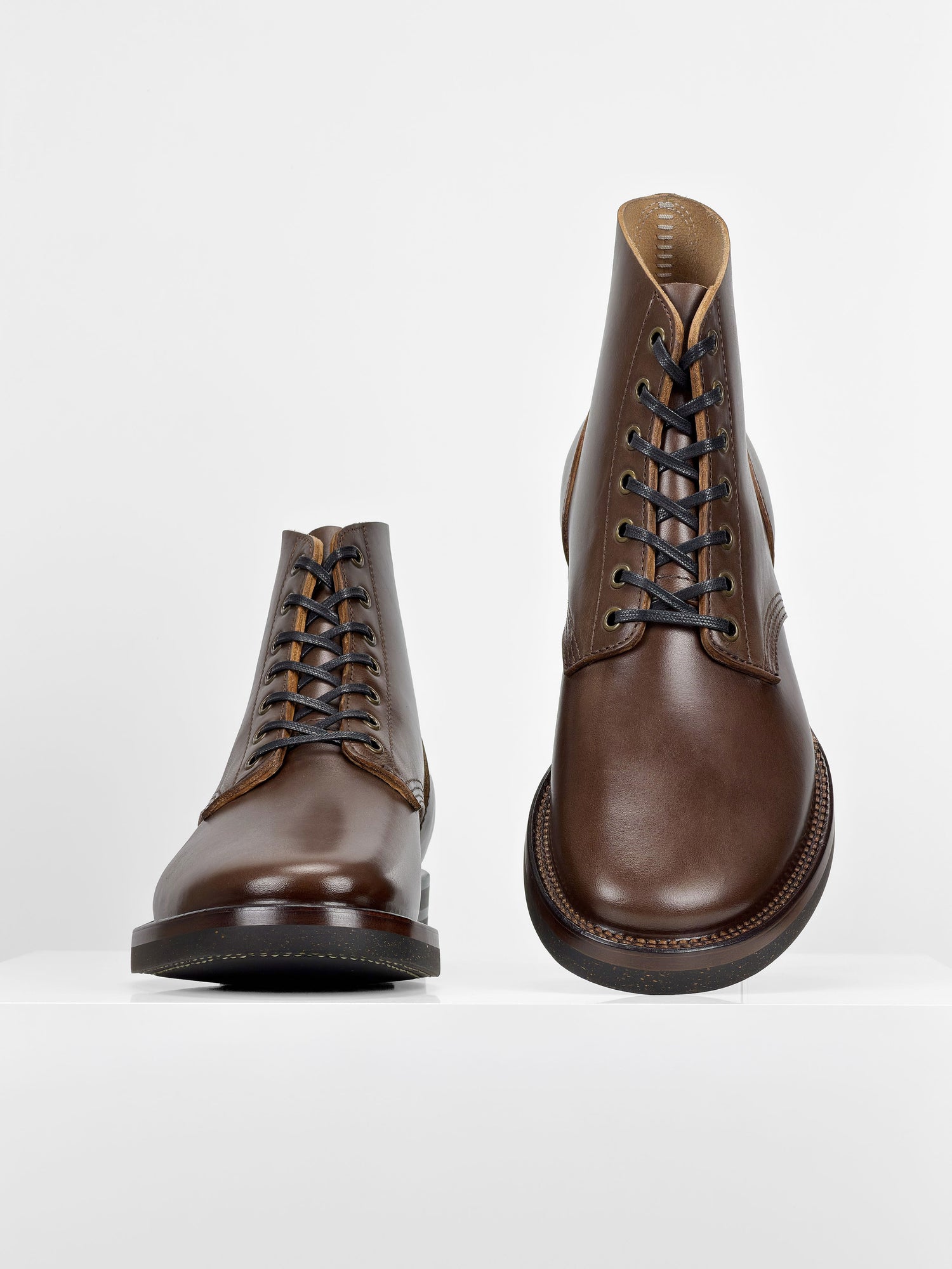 (MTO)-Escape Boots — Maryam coffee oil and waxed horsebutt -6712