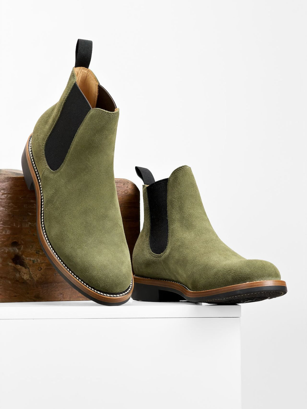 (MTO) - Chelsea Boots -Reverse/Sage  — 6838