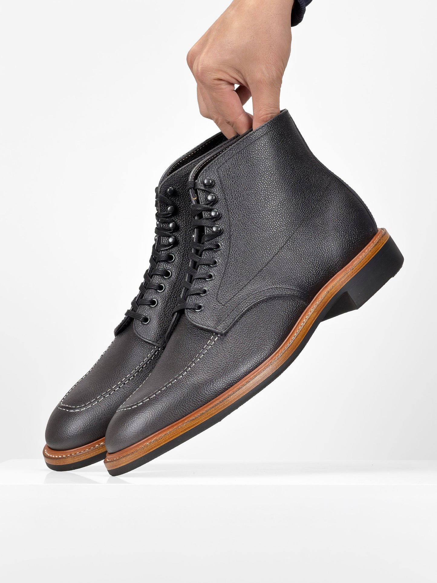 In Stock & Ready to Ship -Service Boot  -  Charles F Stead  Westminster Calf - Black Nebula - 6029