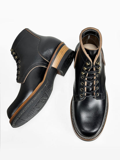 (MTO) - Miner Boots-Horween Waxed Flesh, Goodyear Welt-6185