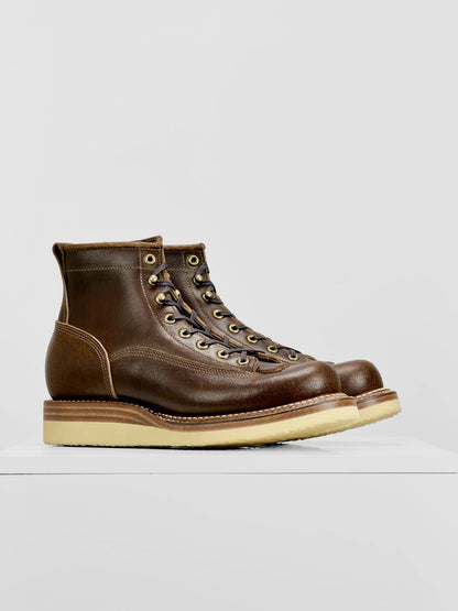MTO Monkey Boots - Horween Waxed Flesh Cinnamon | Stitchdown Construction with hand finished welt | 6981