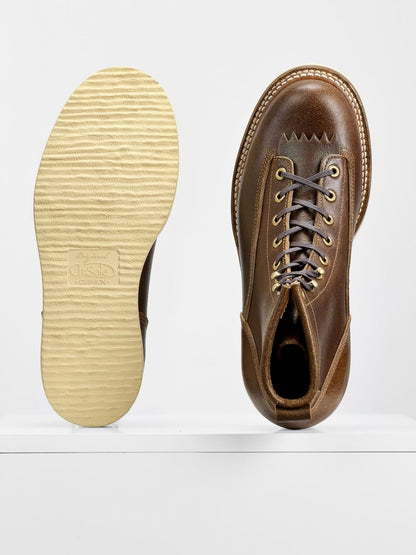 MTO Monkey Boots - Horween Waxed Flesh Cinnamon | Stitchdown Construction with hand finished welt | 6981